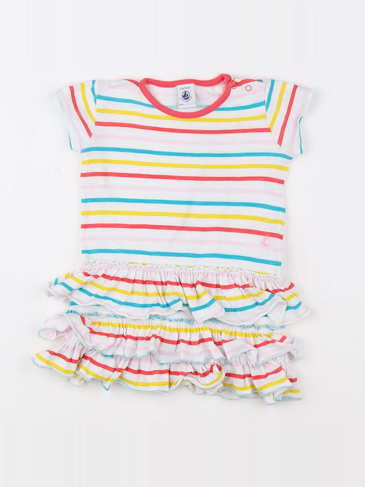 Petit Bateau - robe multicolore - 12 mois