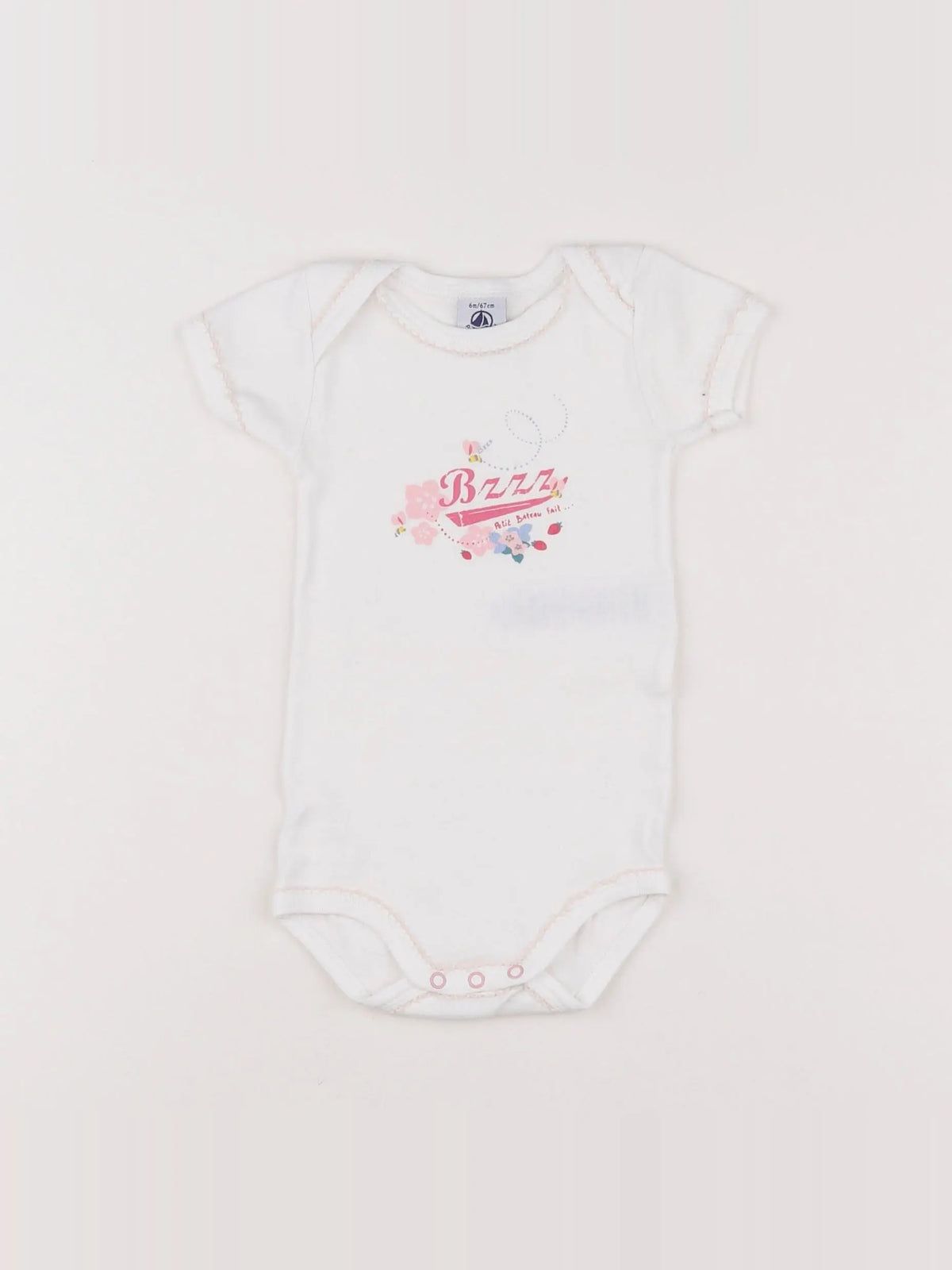 Petit Bateau - body blanc - 6 mois