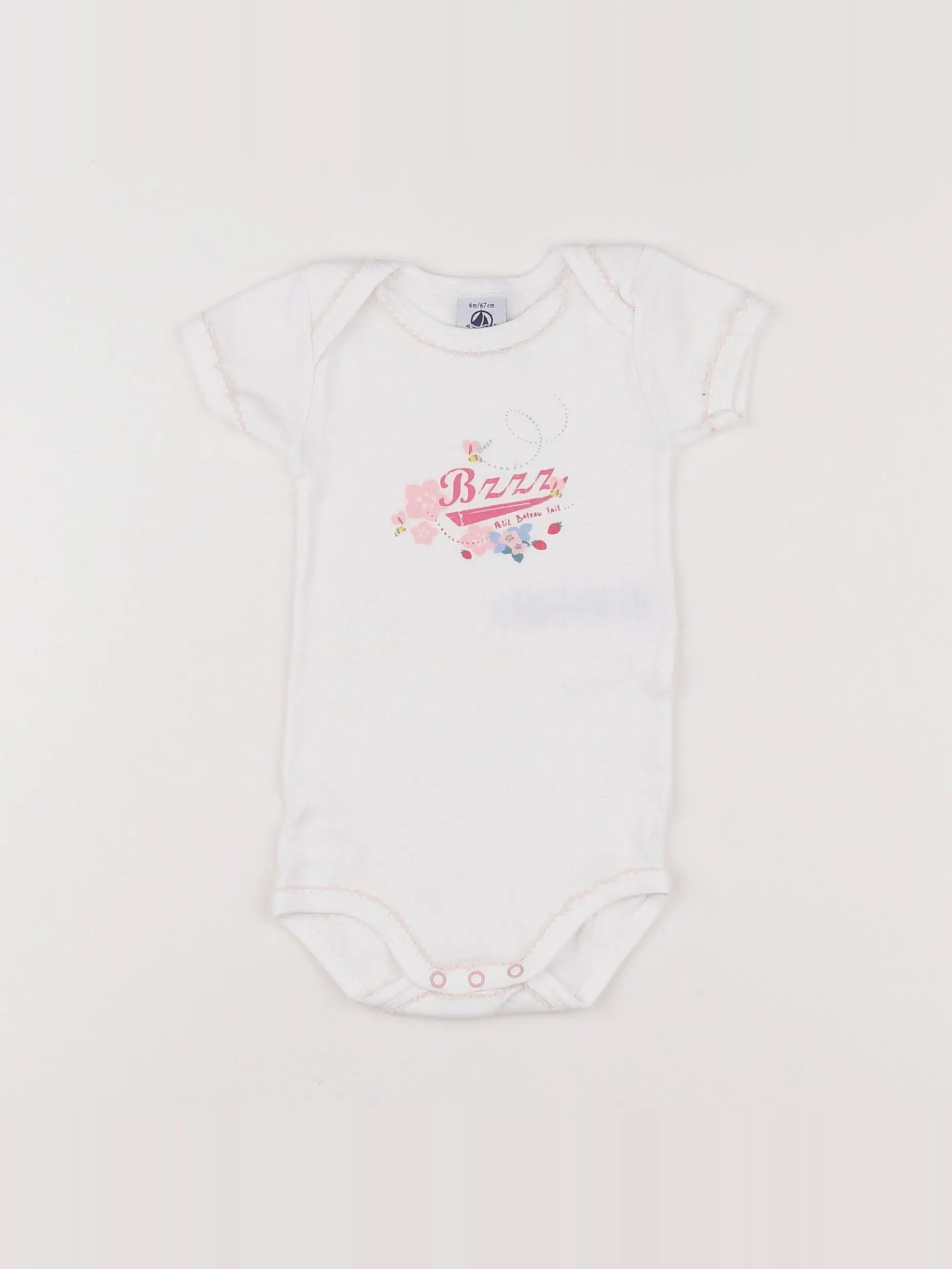 Petit Bateau - body blanc - 6 mois