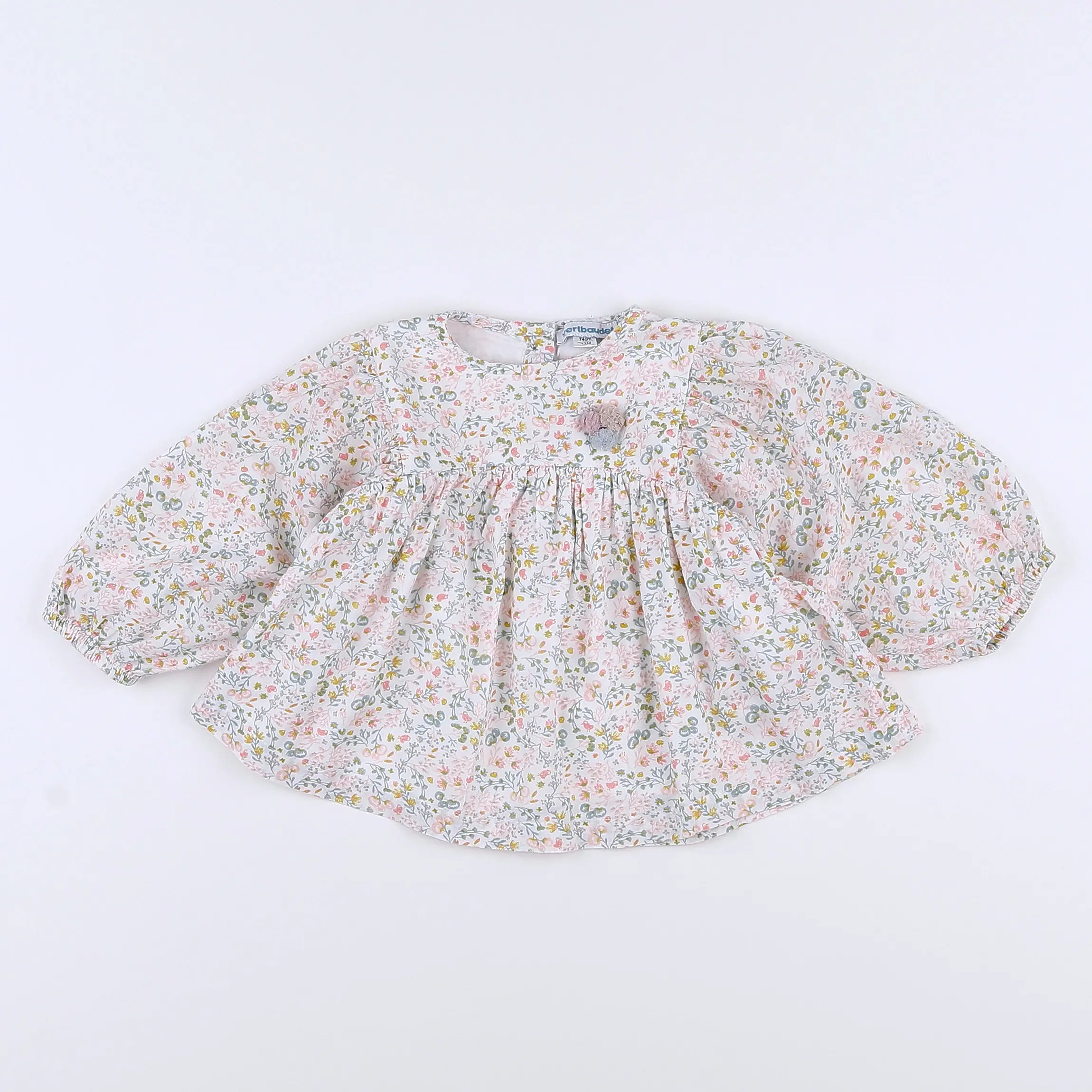 Vertbaudet - blouse blanc, vert - 12 mois