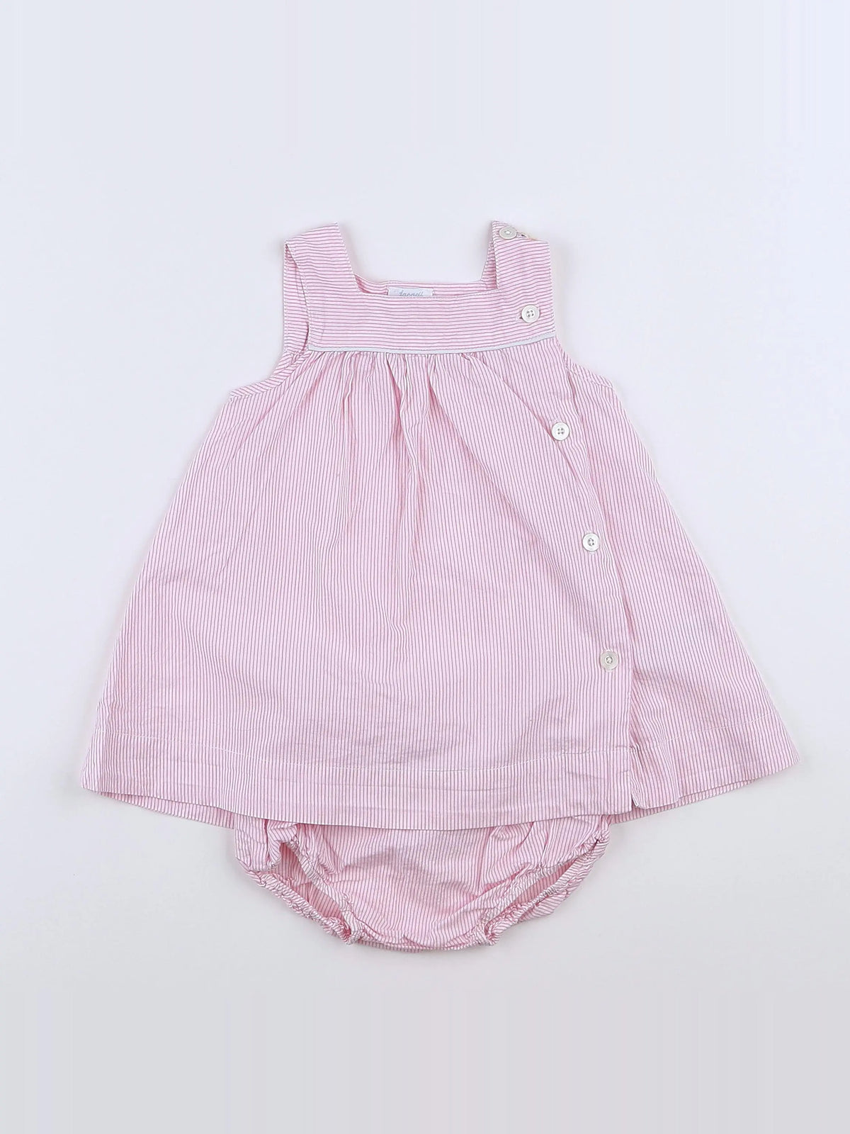 Jacadi - robe blanc, rose - 12 mois