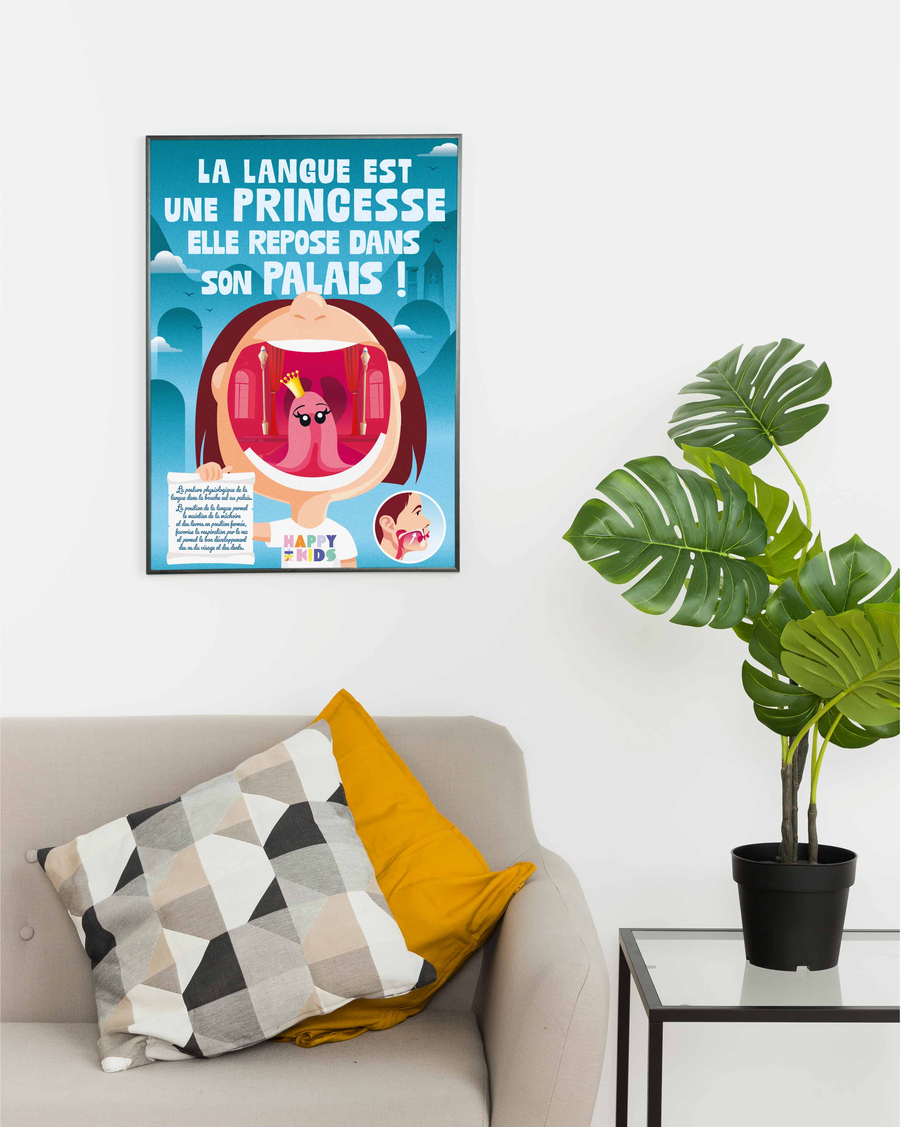 Affiche au mur la langue princesse