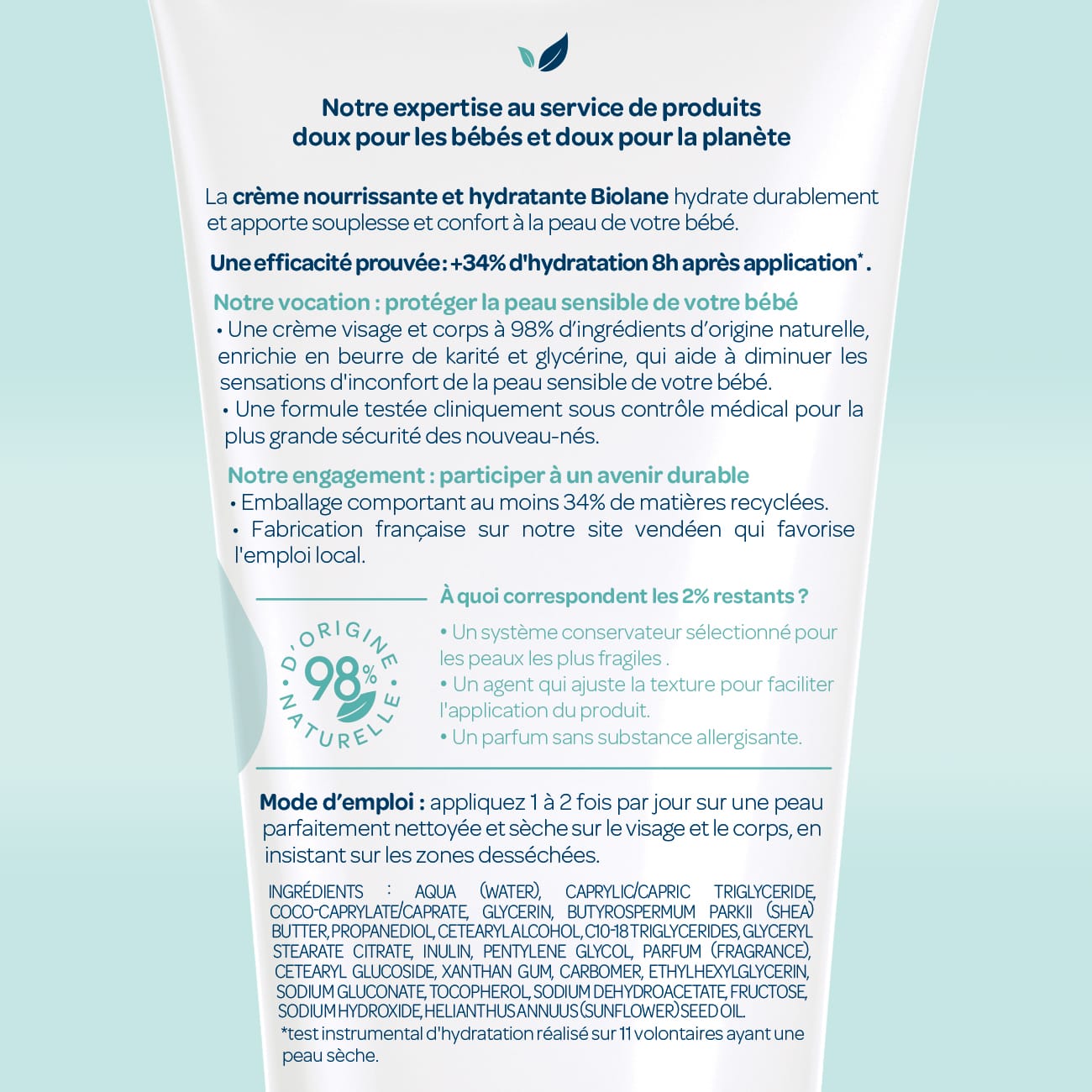 Crème nourrissante et hydratante