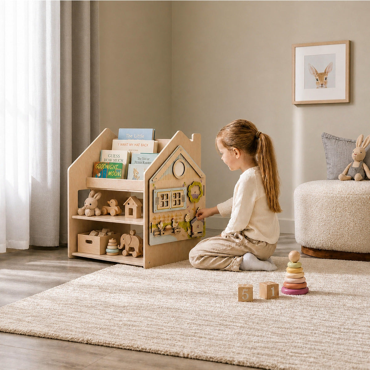 Étagère Montessori 2 en 1 polyvalente