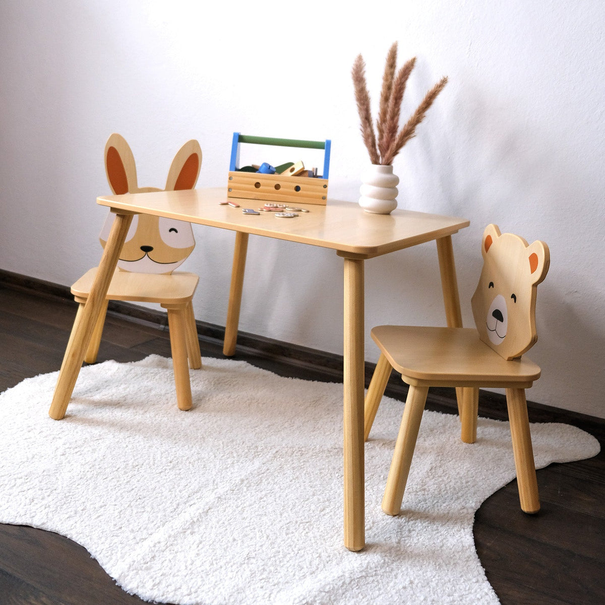 Ensemble de Deux Chaises et une Table Compacte