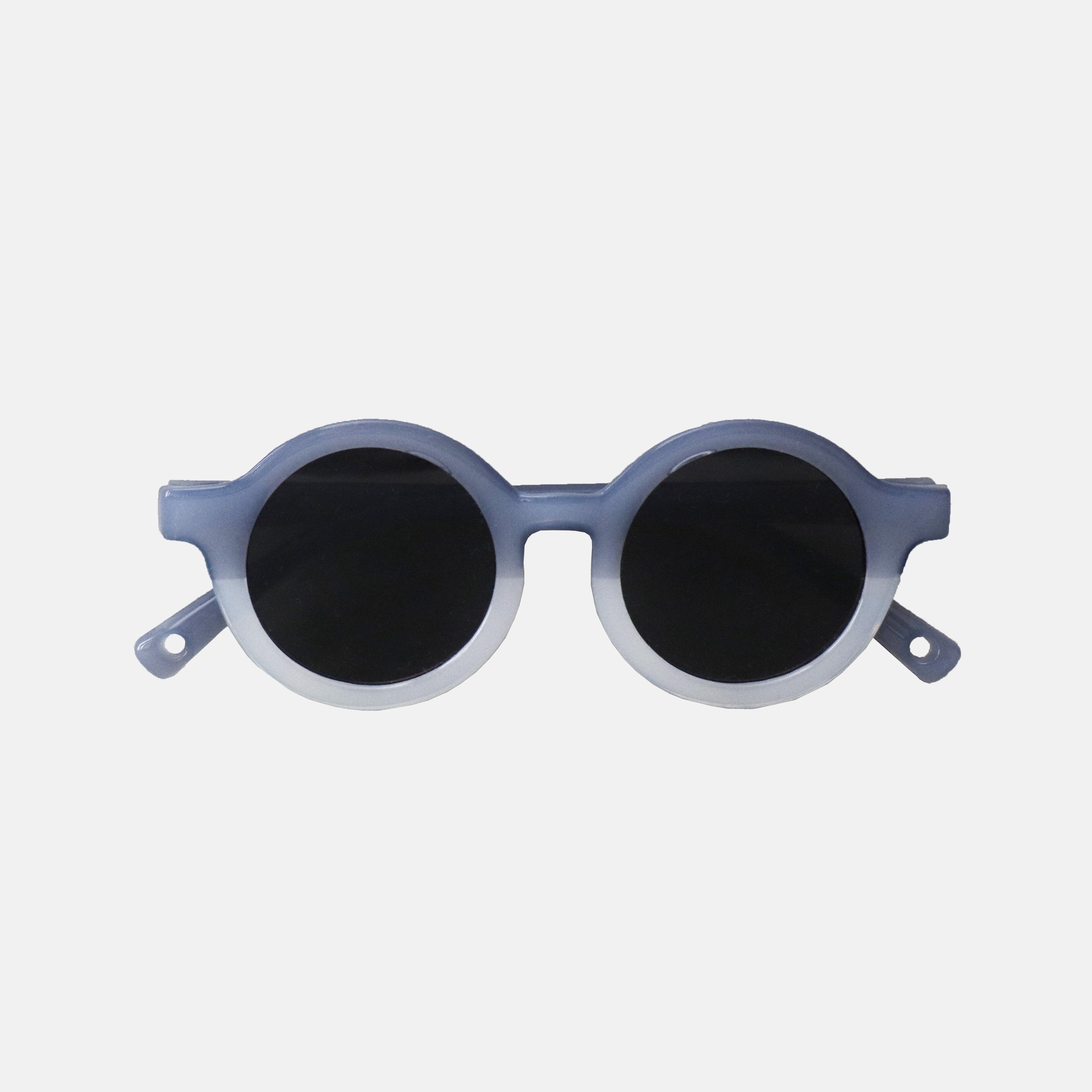 Paire de lunettes pour bébé catégorie 4, bicolore bleu foncé et blanc, monture en TPEE effet transparent 