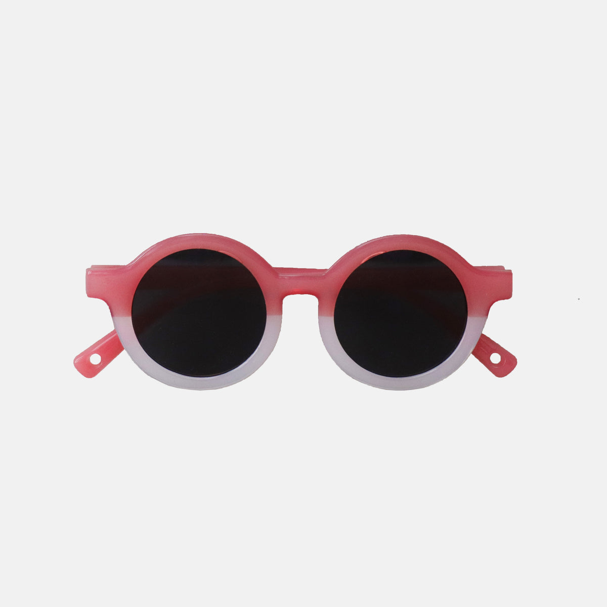 Paire de lunettes bébé catégorie 4, bicolore rose et blanc, monture en TPEE avec effet transparent