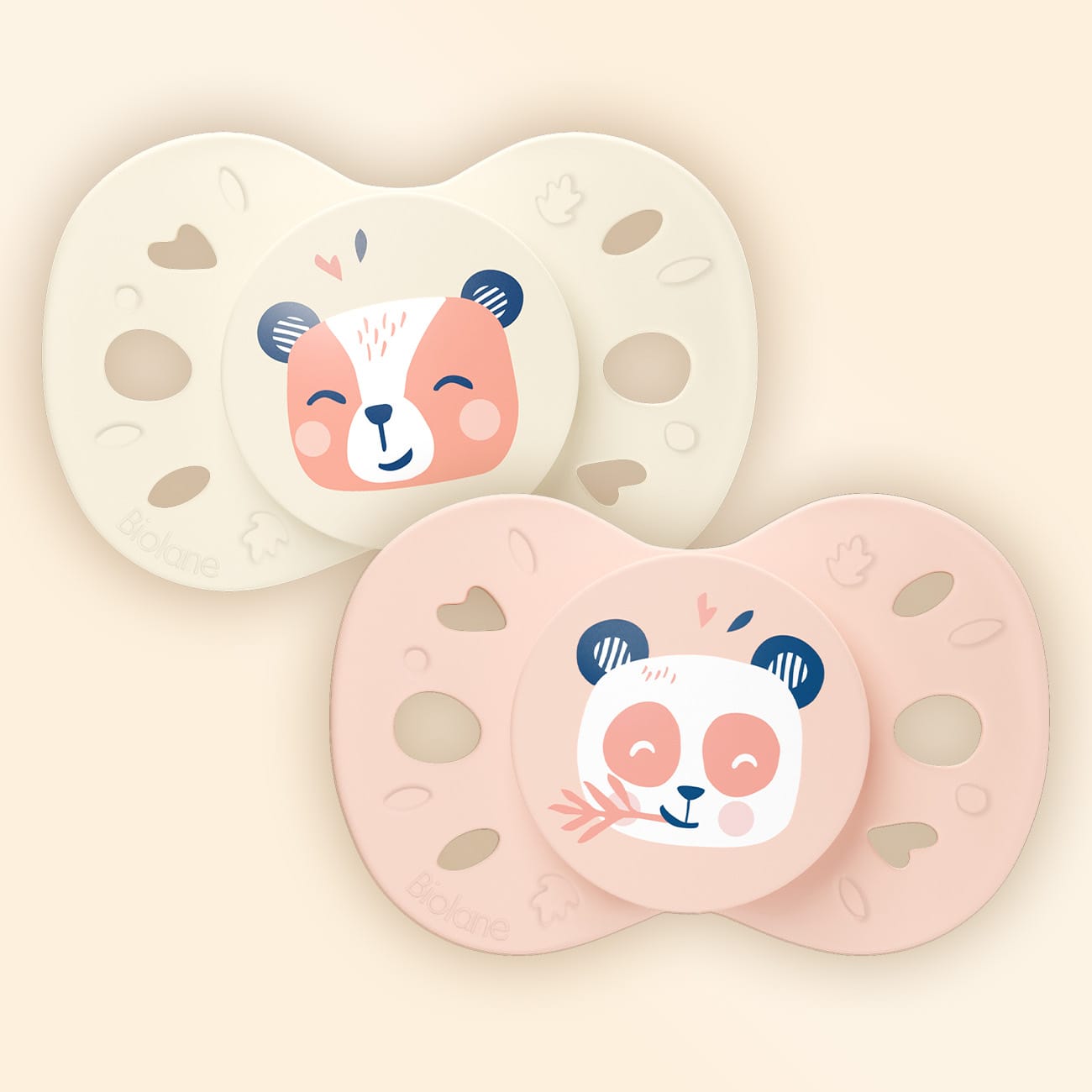 [OLD] Lot de 2 sucettes anatomiques animaux +18 mois Rose