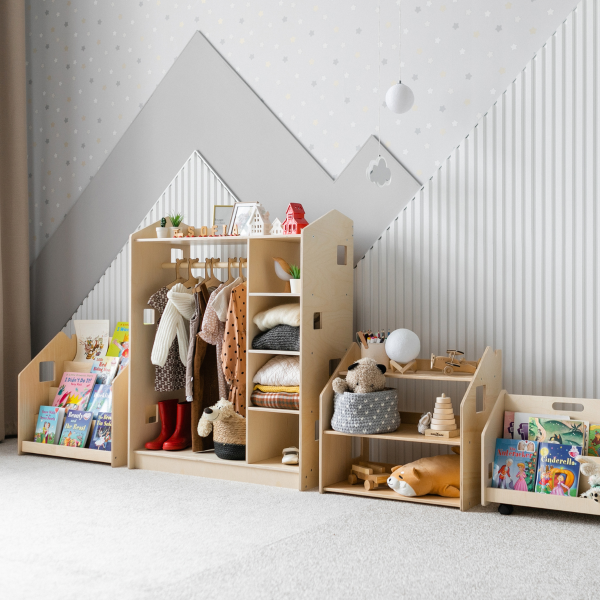 Ensemble - Bibliothèque enfant + Étagère à jouets - édition limitée