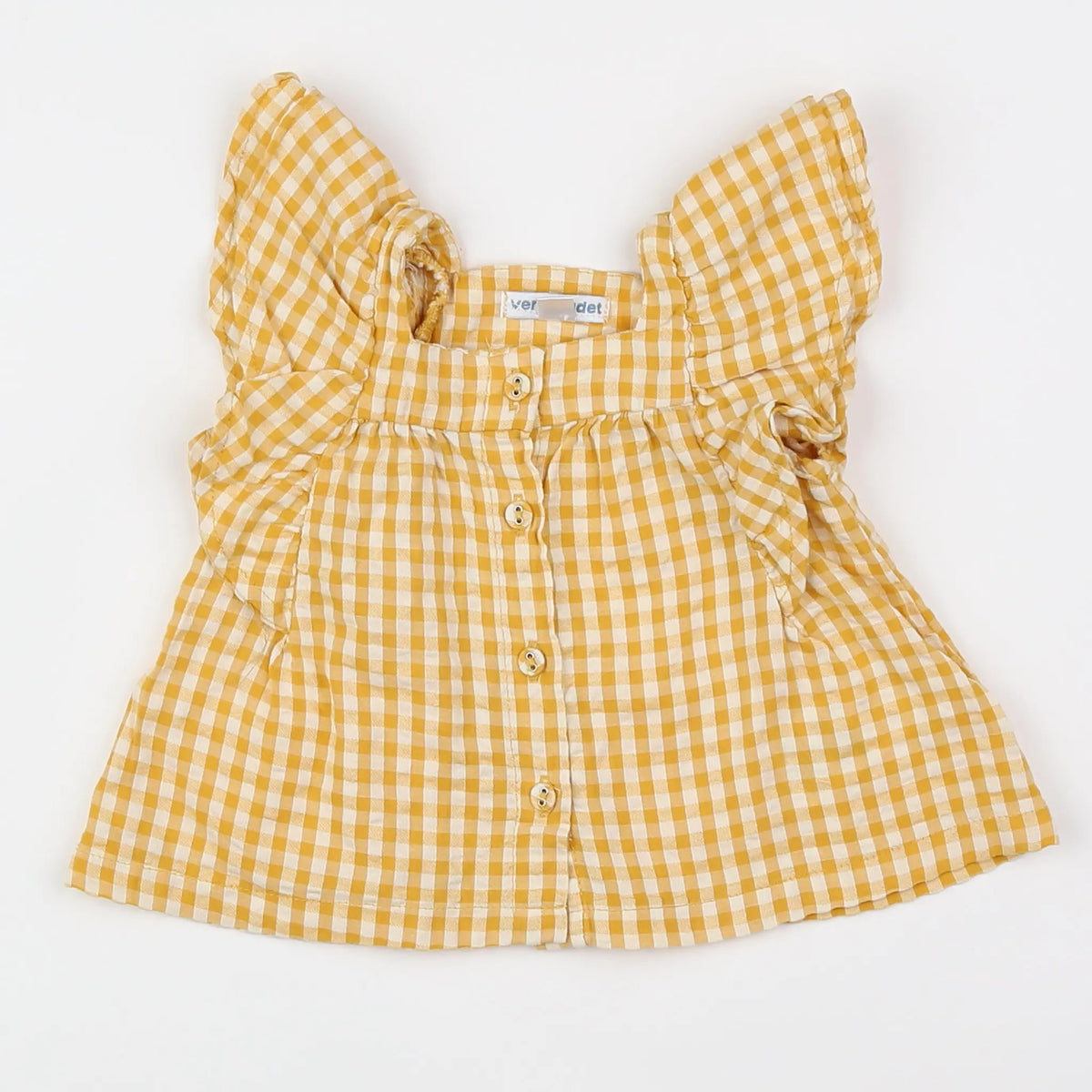 Vertbaudet - blouse jaune, blanc - 3 mois