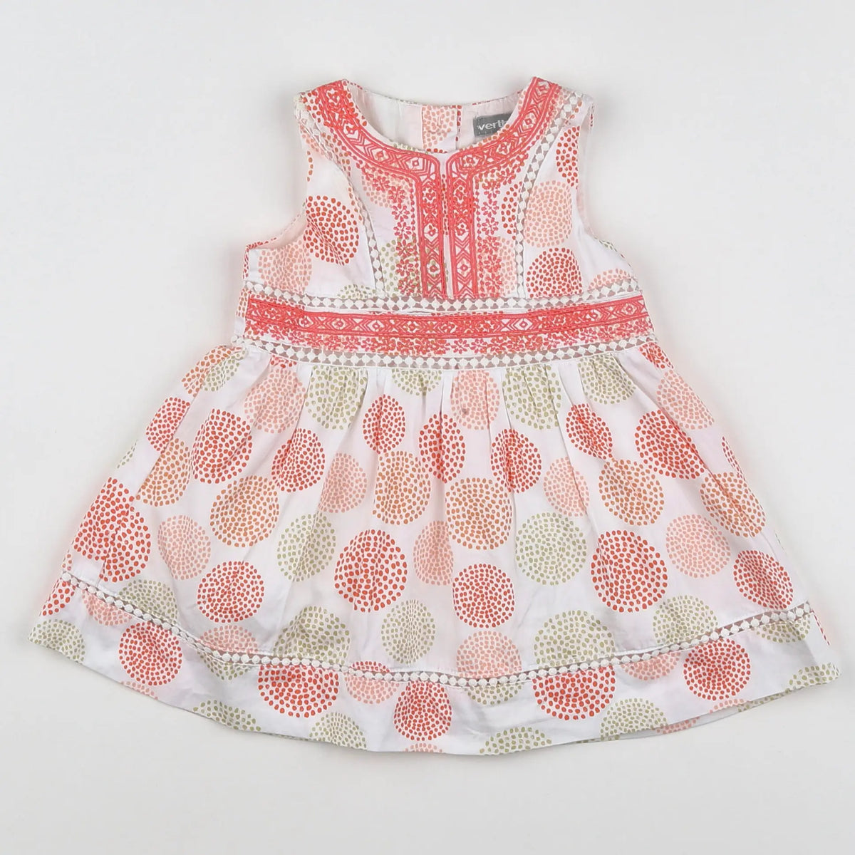 Vertbaudet - robe rose, taupe - 6 mois
