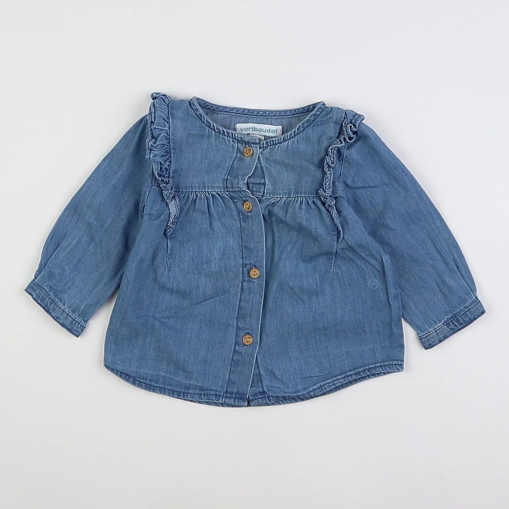 Vertbaudet - blouse bleu - 3 mois