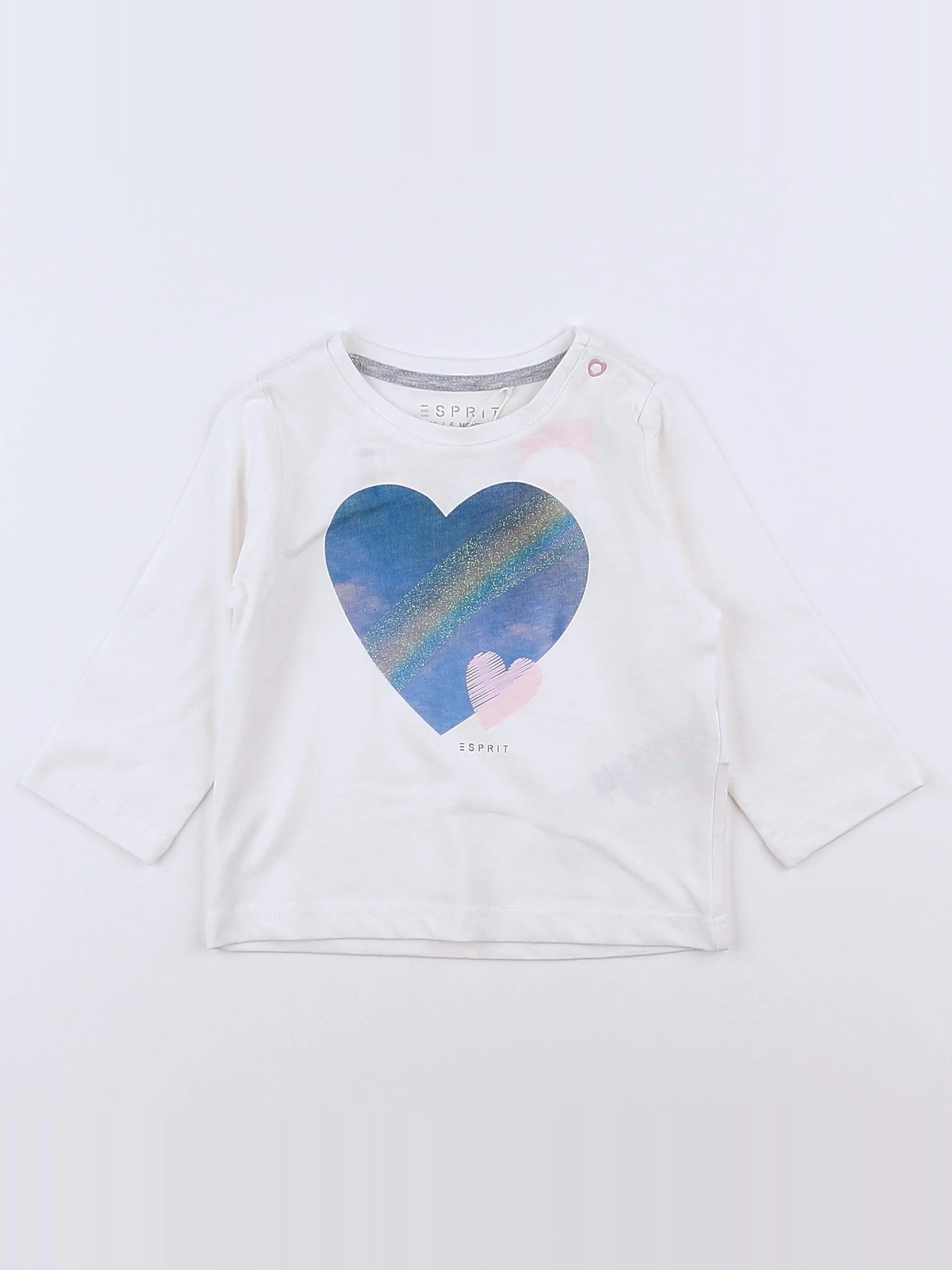 Esprit - tee-shirt bleu, blanc - 6 mois