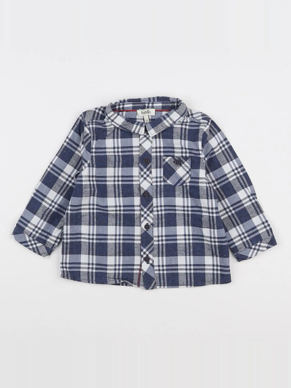Natalys - chemise bleu, blanc - 9 mois