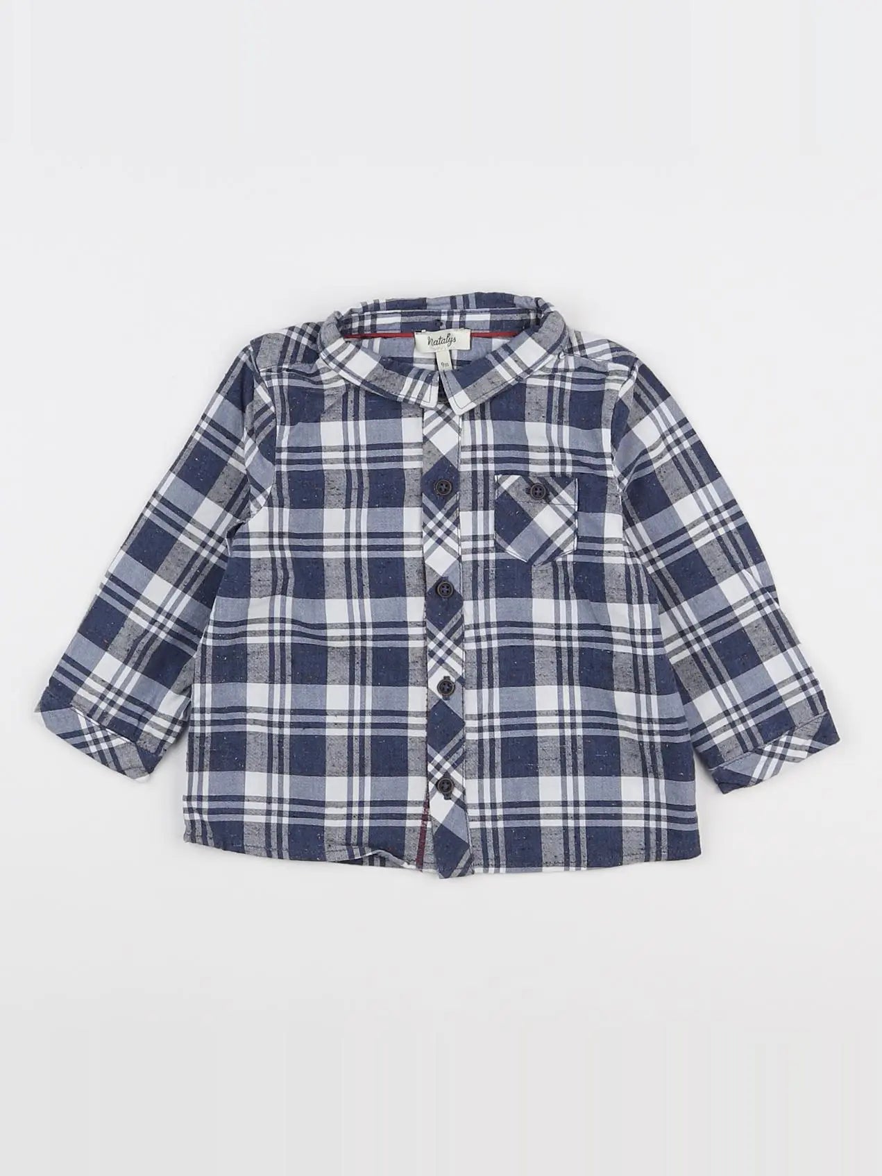 Natalys - chemise bleu, blanc - 9 mois