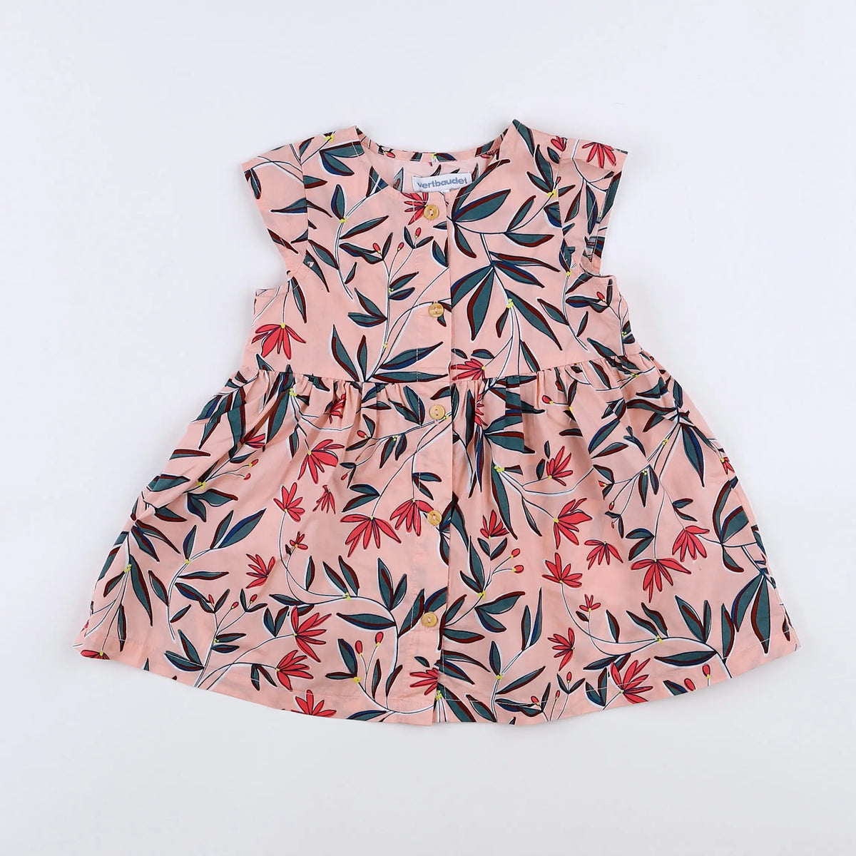 Vertbaudet - robe rose, multicolore - 12 mois
