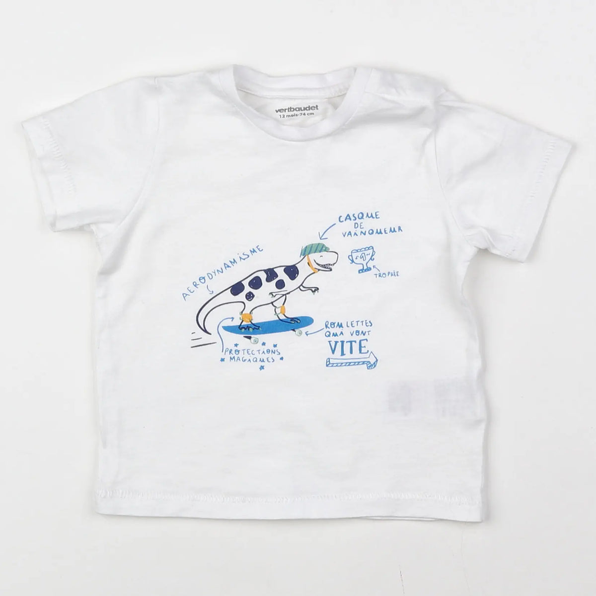 Vertbaudet - tee-shirt blanc - 12 mois