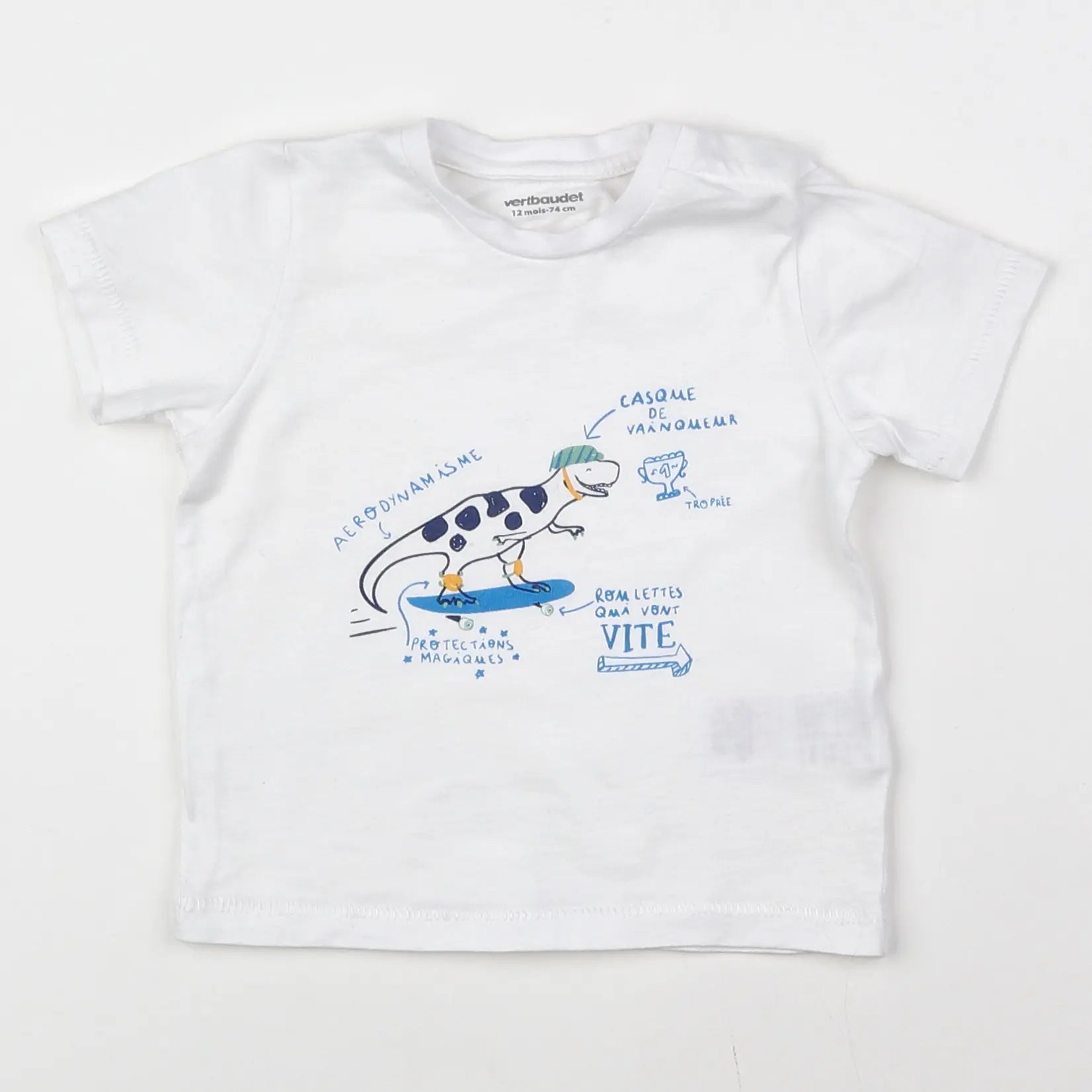 Vertbaudet - tee-shirt blanc - 12 mois