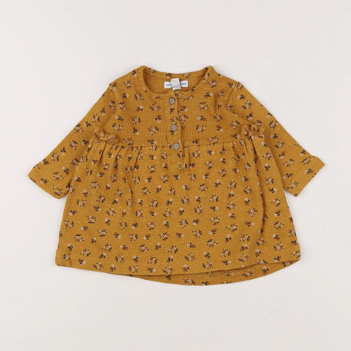 Vertbaudet - robe orange, marron - 6 mois