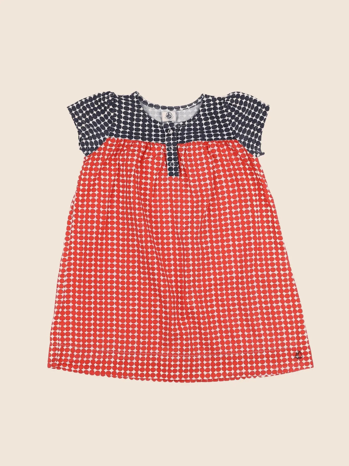 Petit Bateau - robe orange - 18 mois