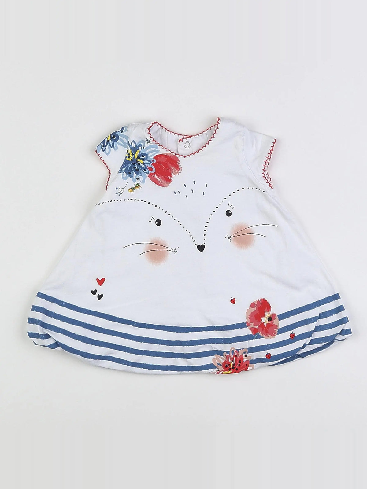 Catimini - robe blanc, bleu - 3 mois