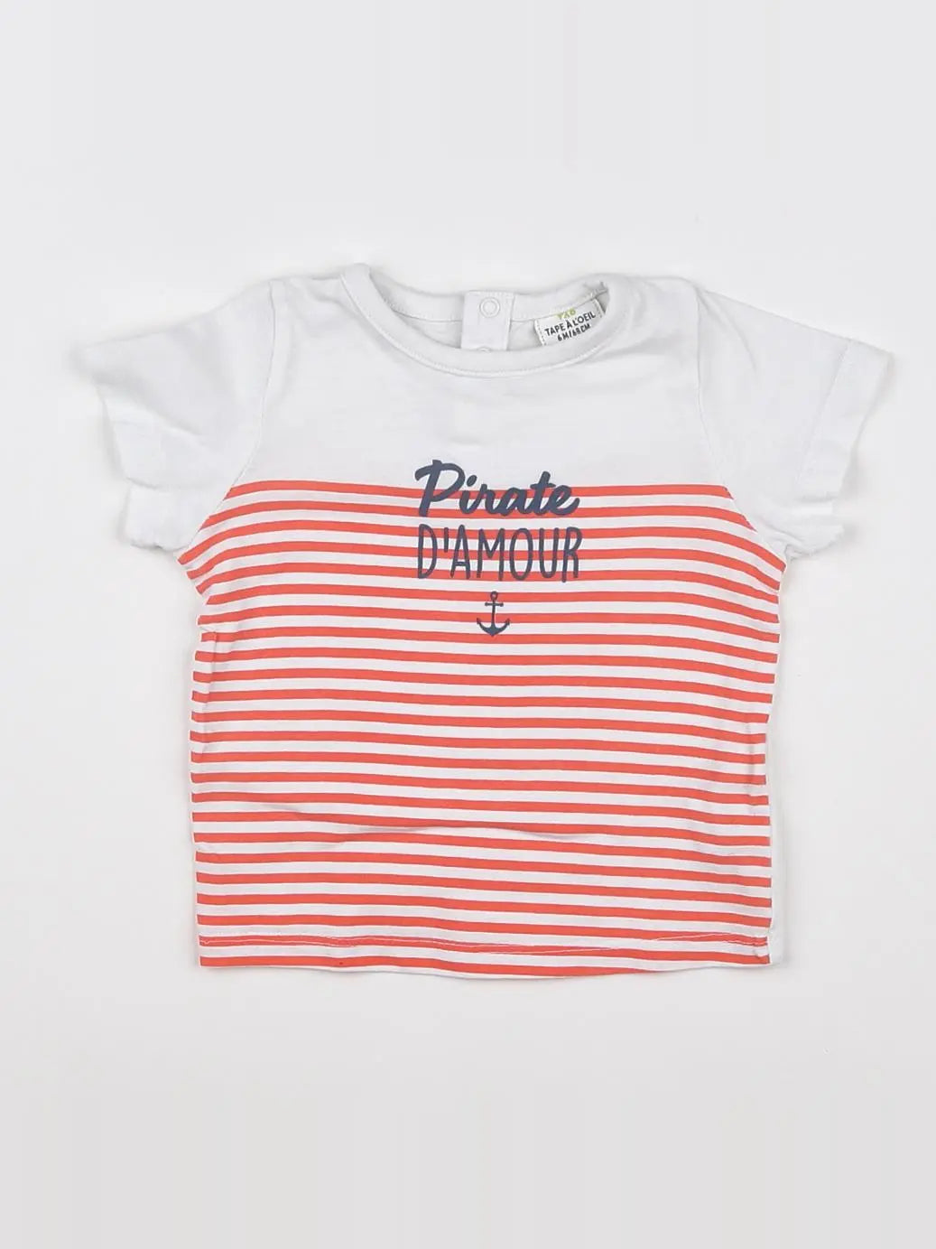 Tape à l'oeil - tee-shirt blanc, rouge - 6 mois