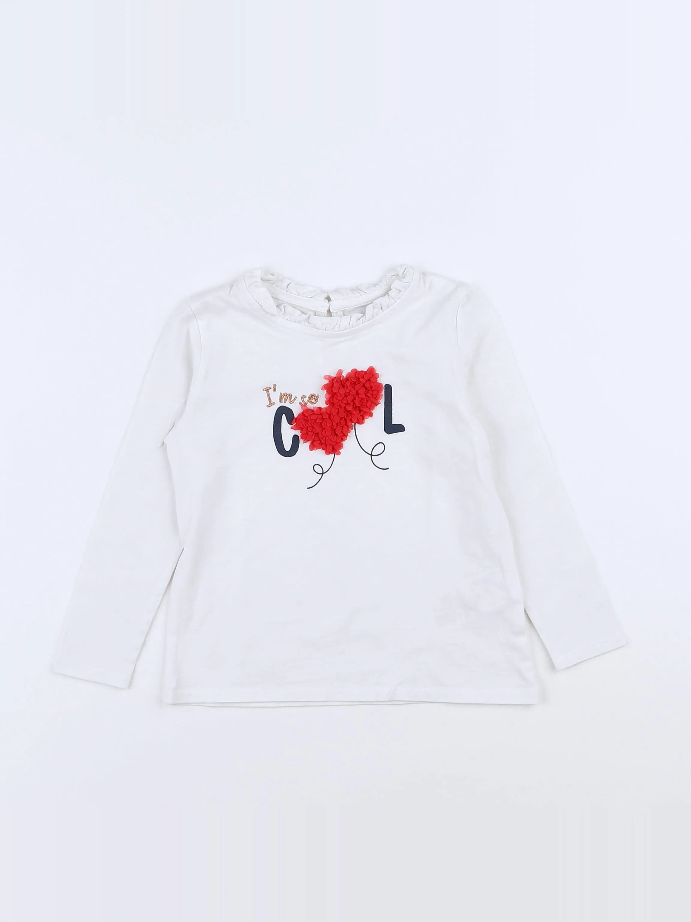 Vertbaudet - tee-shirt blanc - 3 mois