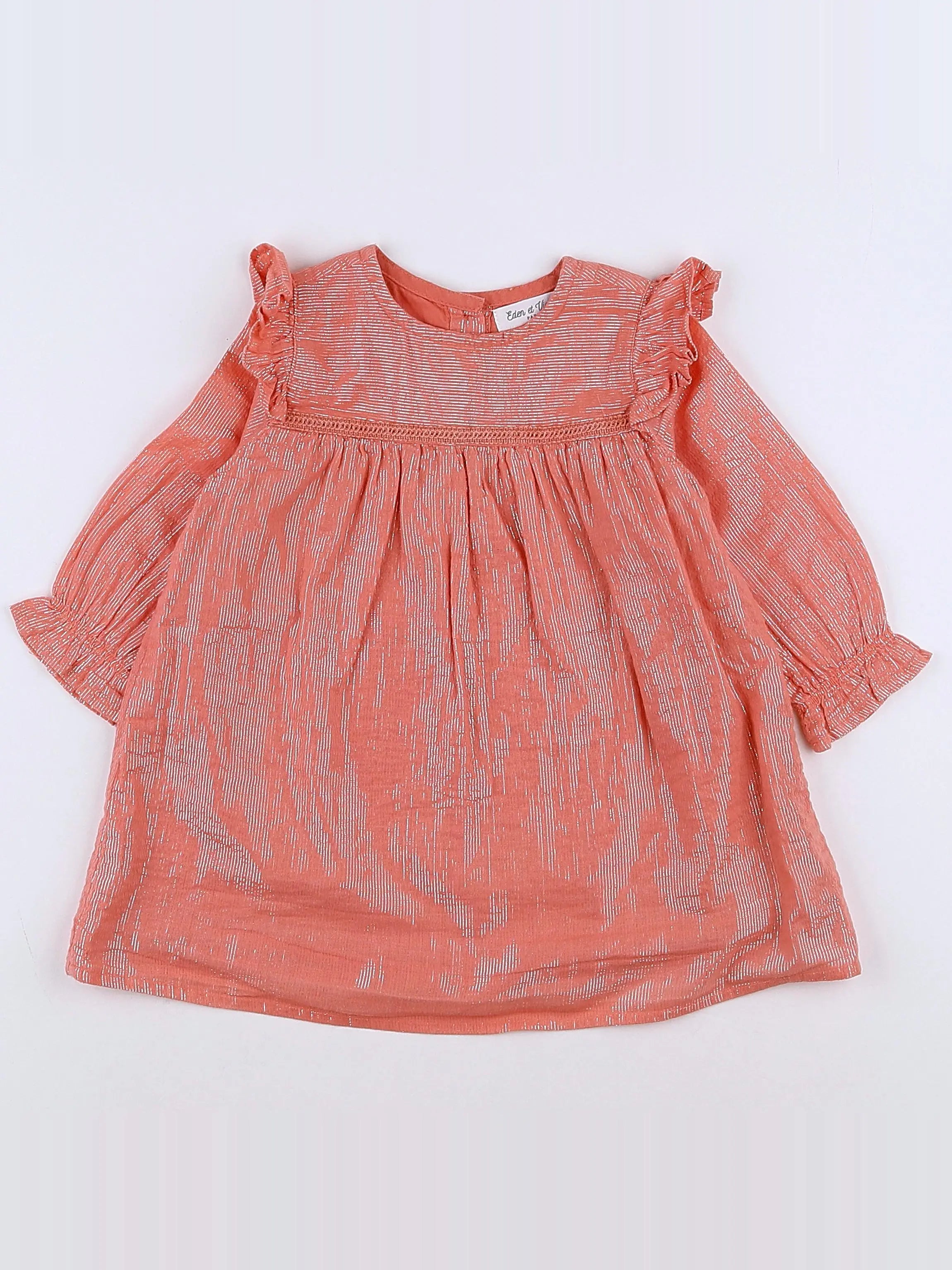 Eden & Victor - robe argent, rose - 9 mois