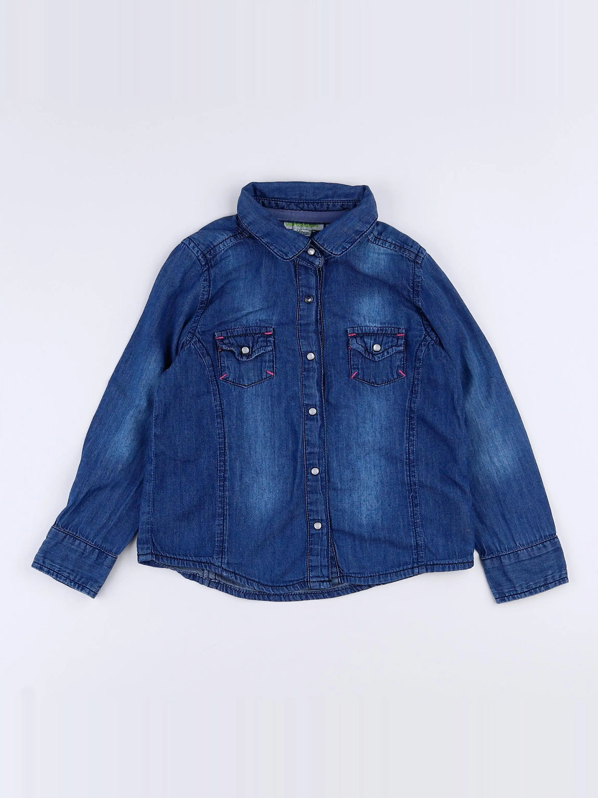 Vertbaudet - chemise bleu, rose - 4 ans