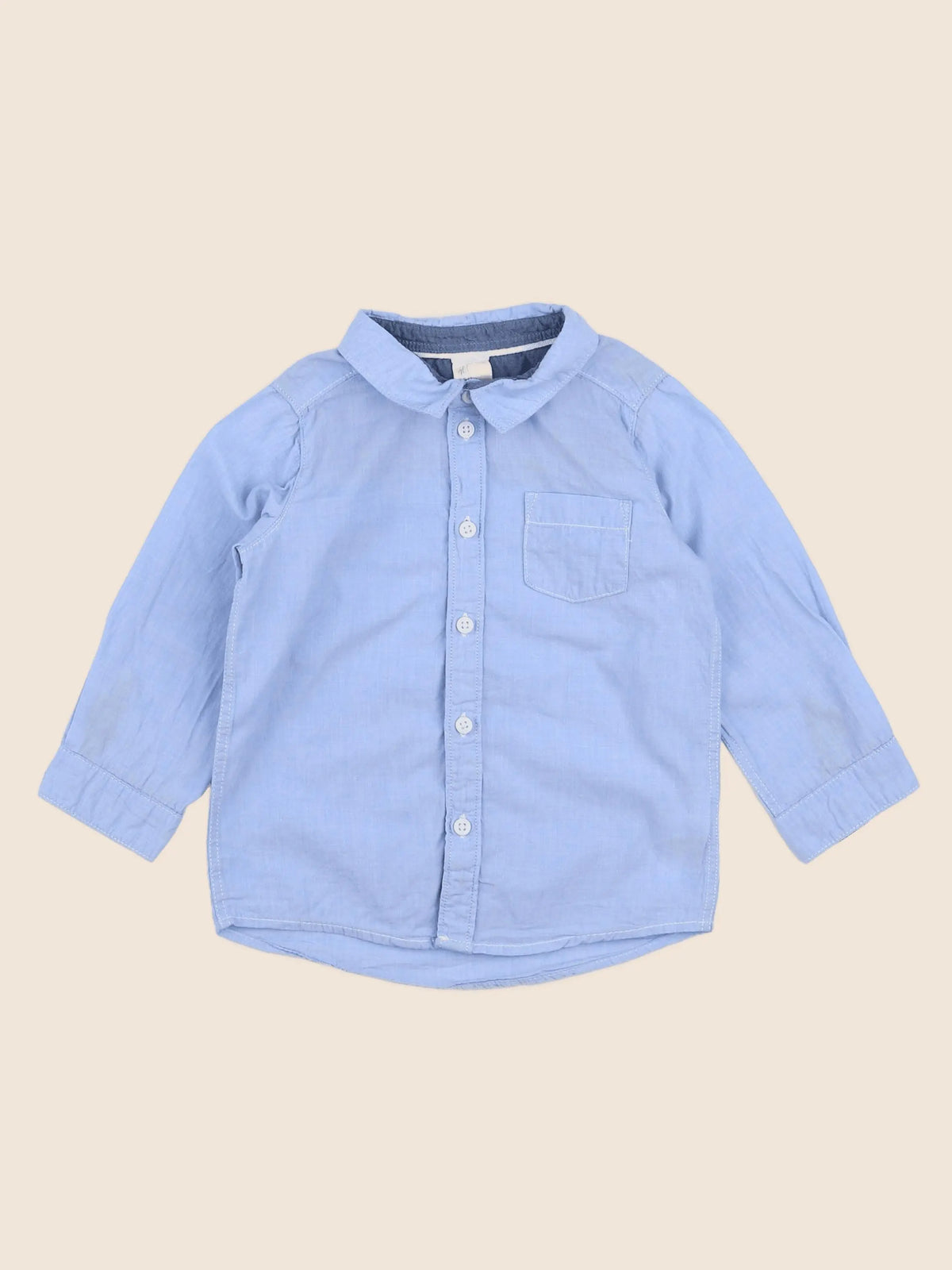 H&M - chemise bleu - 12/18 mois