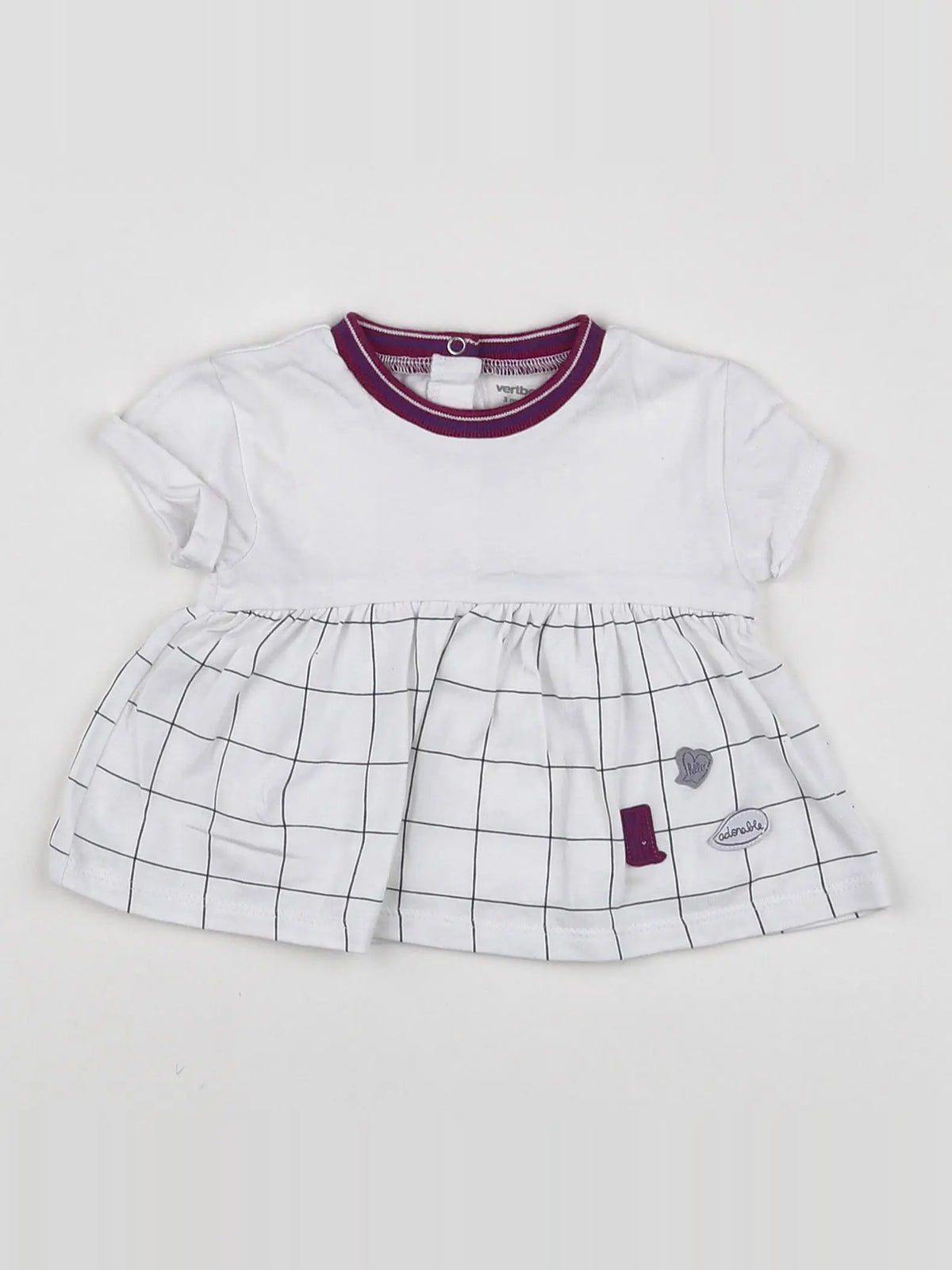 Vertbaudet - tee-shirt blanc - 3 mois