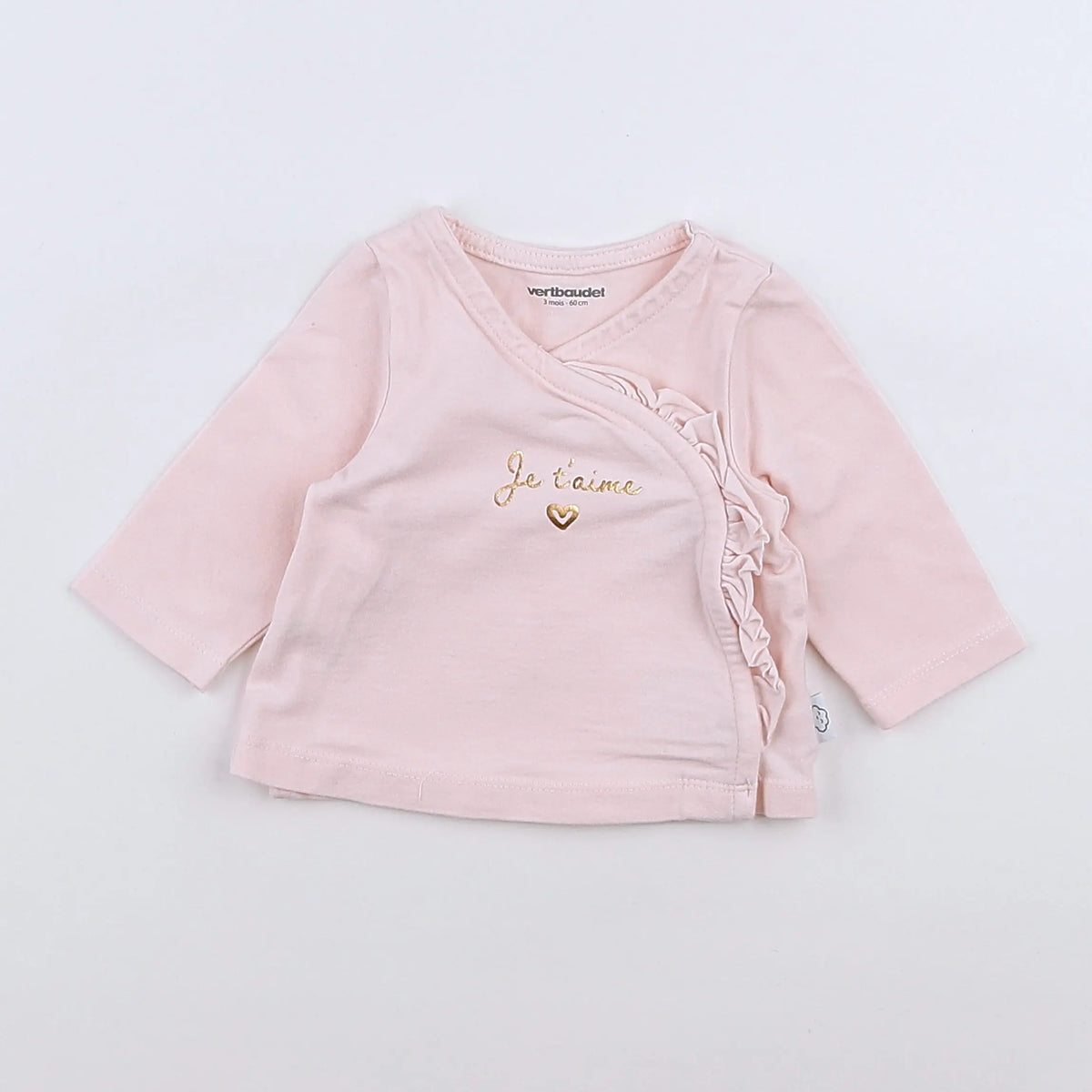 Vertbaudet - tee-shirt rose - 3 mois