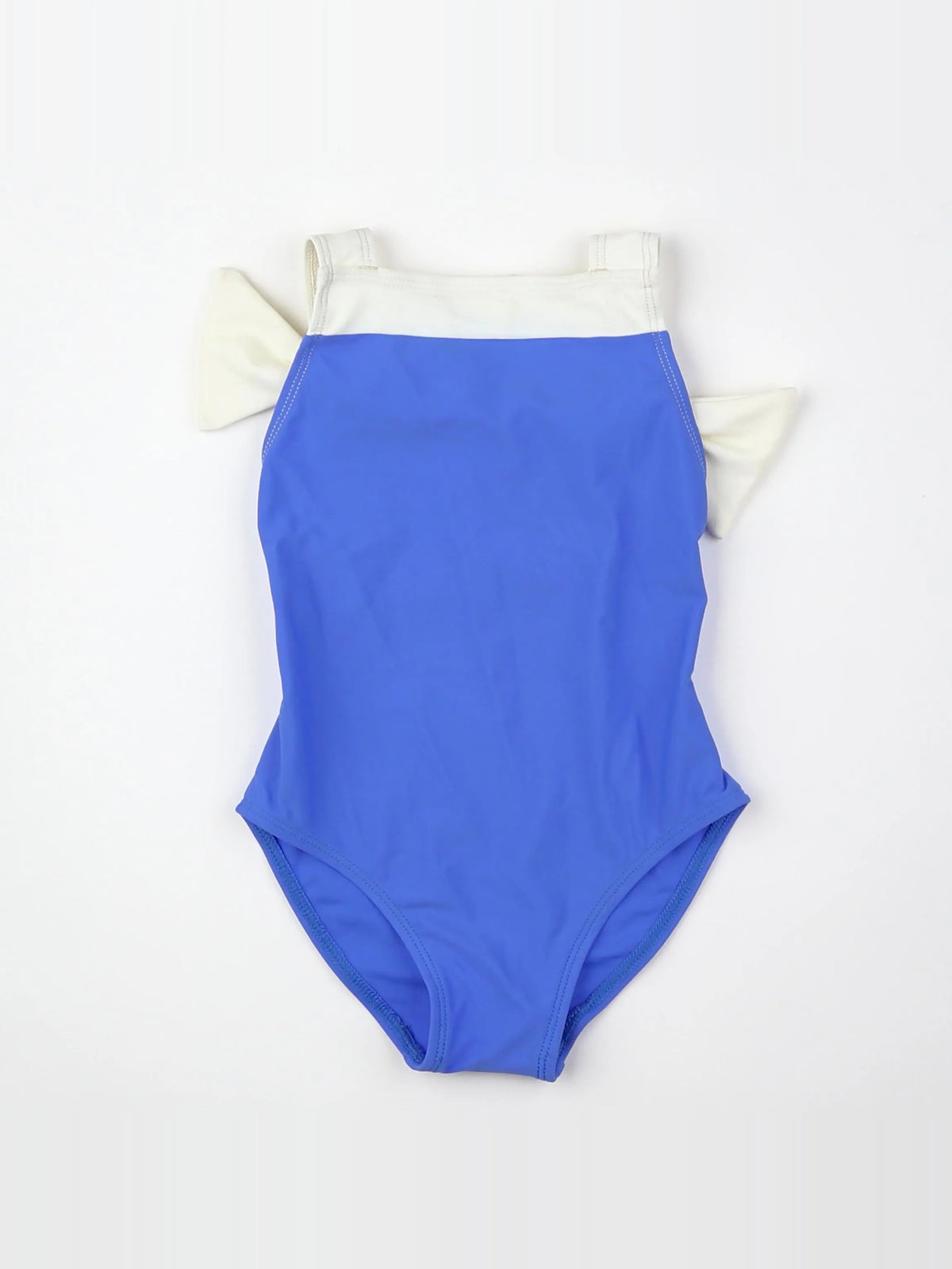 Canopea - maillot de bain bleu, blanc nœuds au dos (neuf) - 1/2 ans
