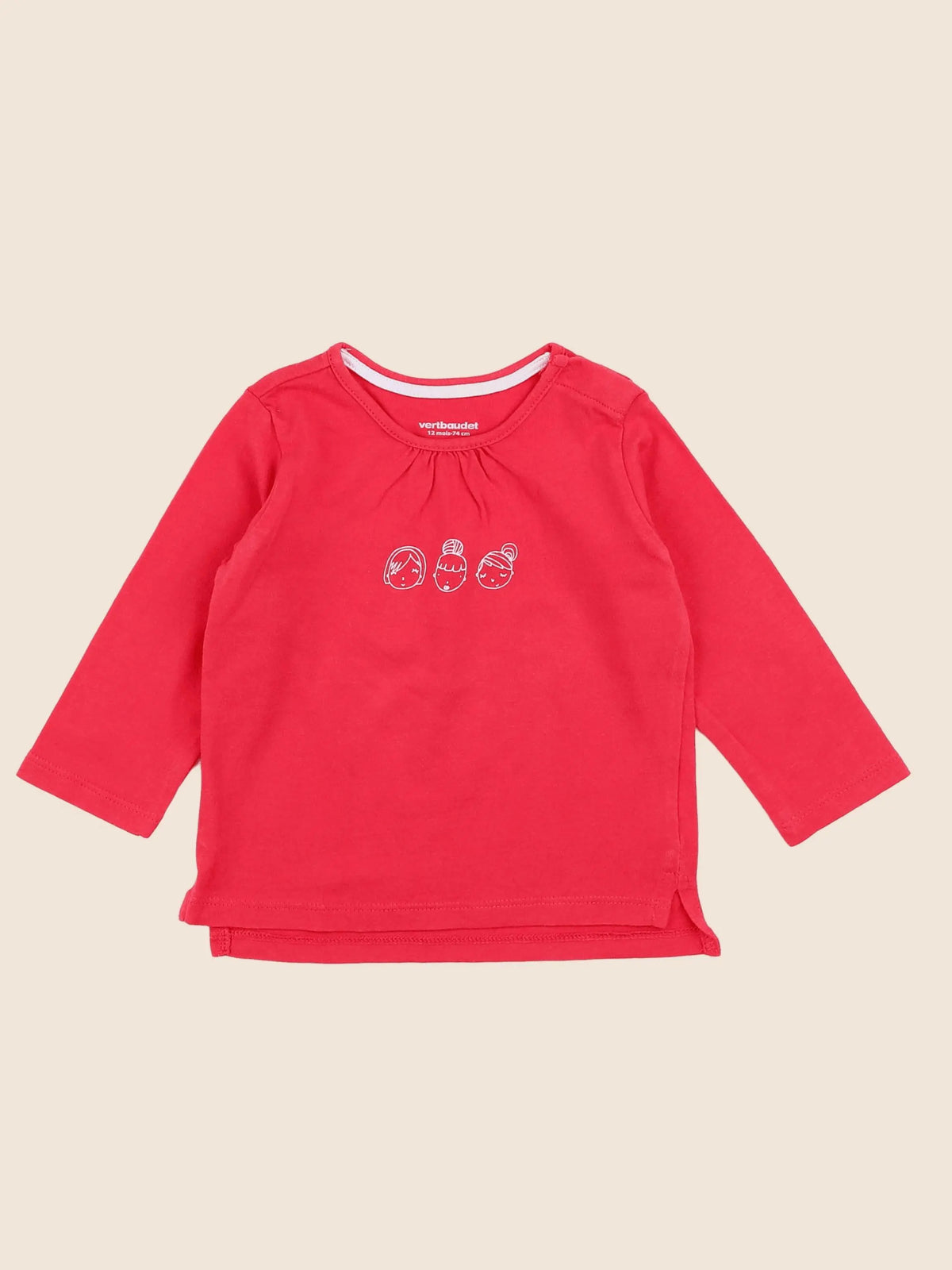 Vertbaudet - tee-shirt rose - 12 mois
