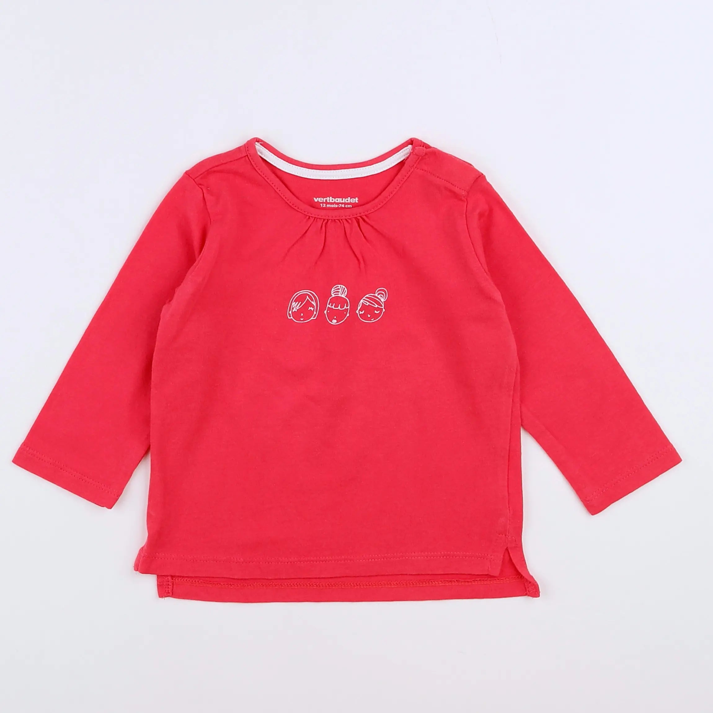 Vertbaudet - tee-shirt rose - 12 mois