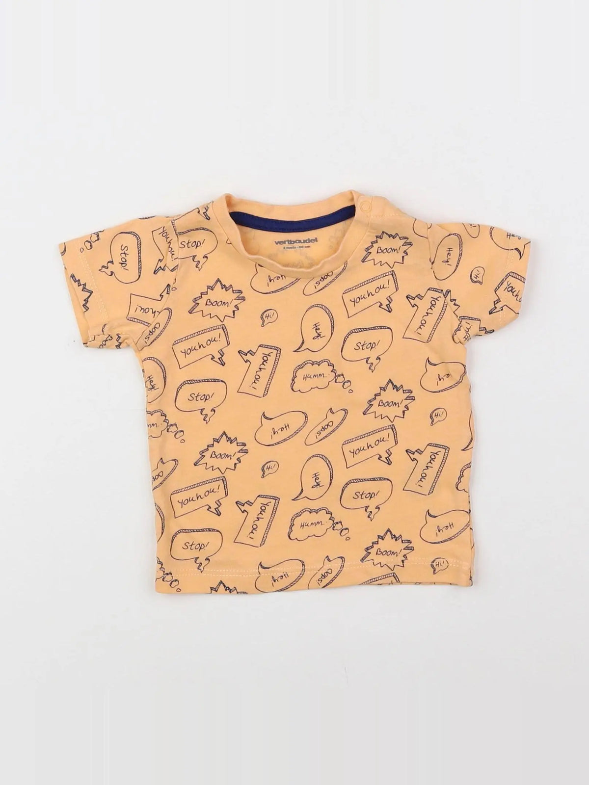 Vertbaudet - tee-shirt orange, bleu - 3 mois