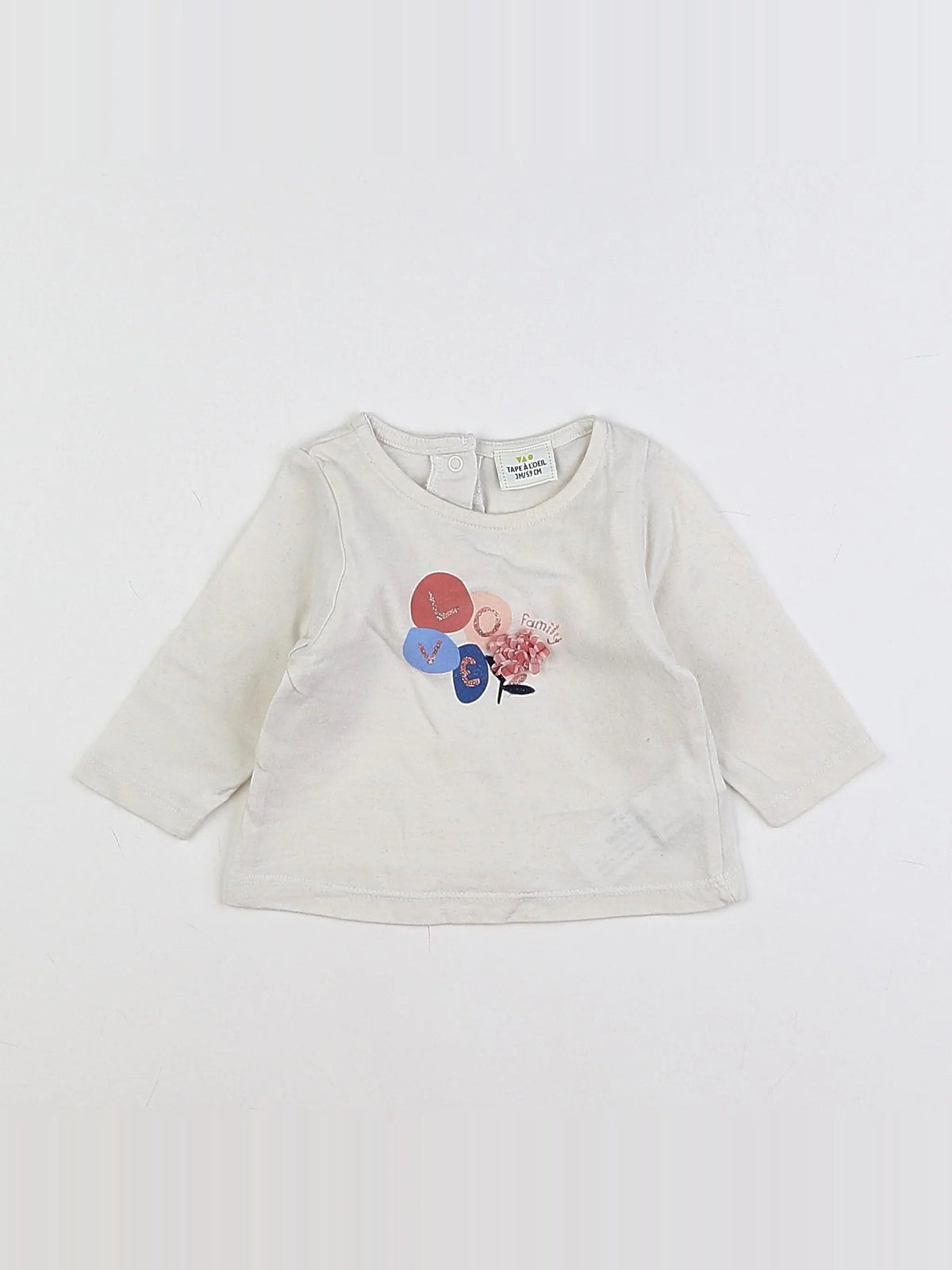 Tape à l'oeil - tee-shirt blanc - 3 mois