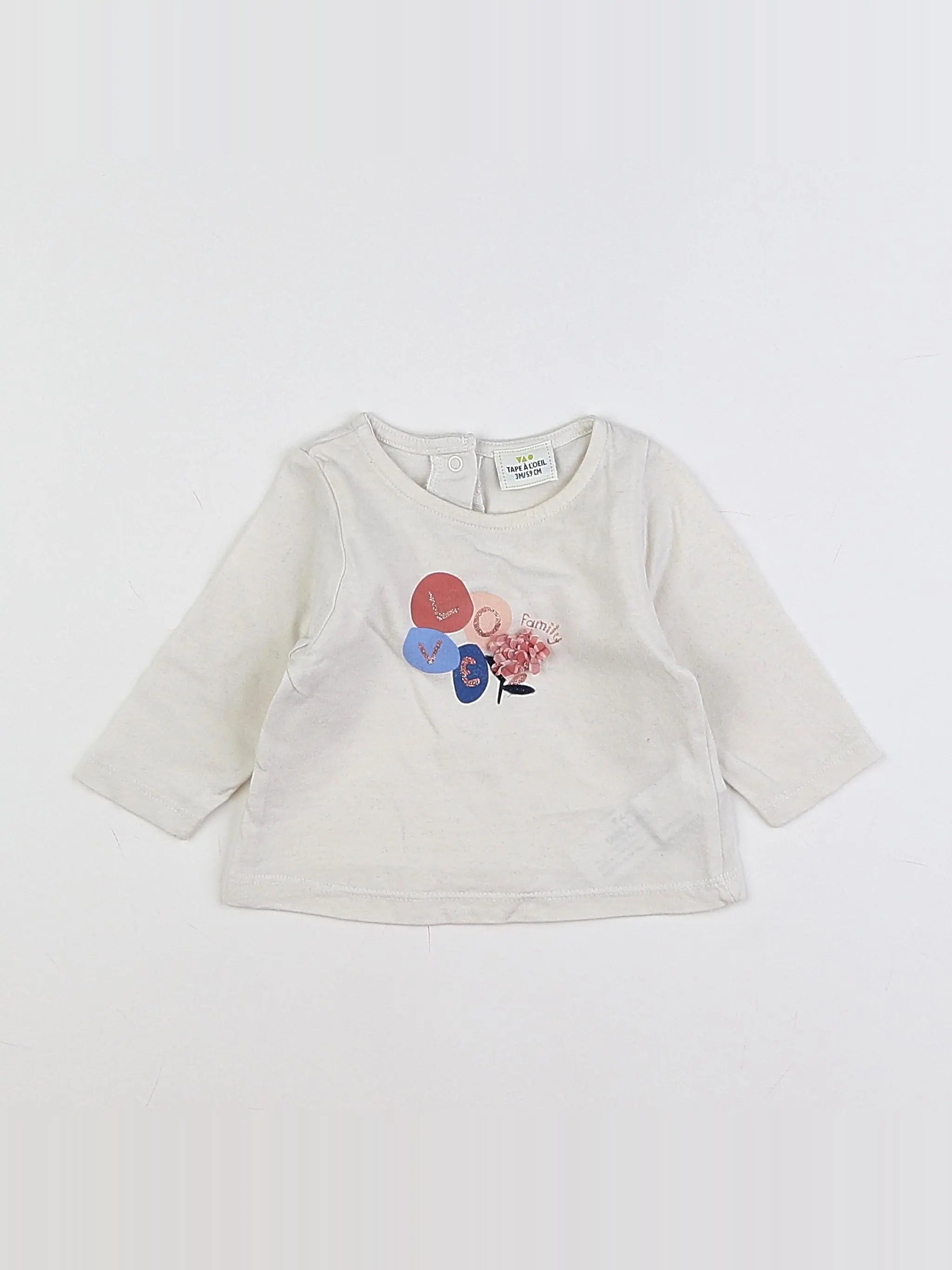 Tape à l'oeil - tee-shirt blanc - 3 mois