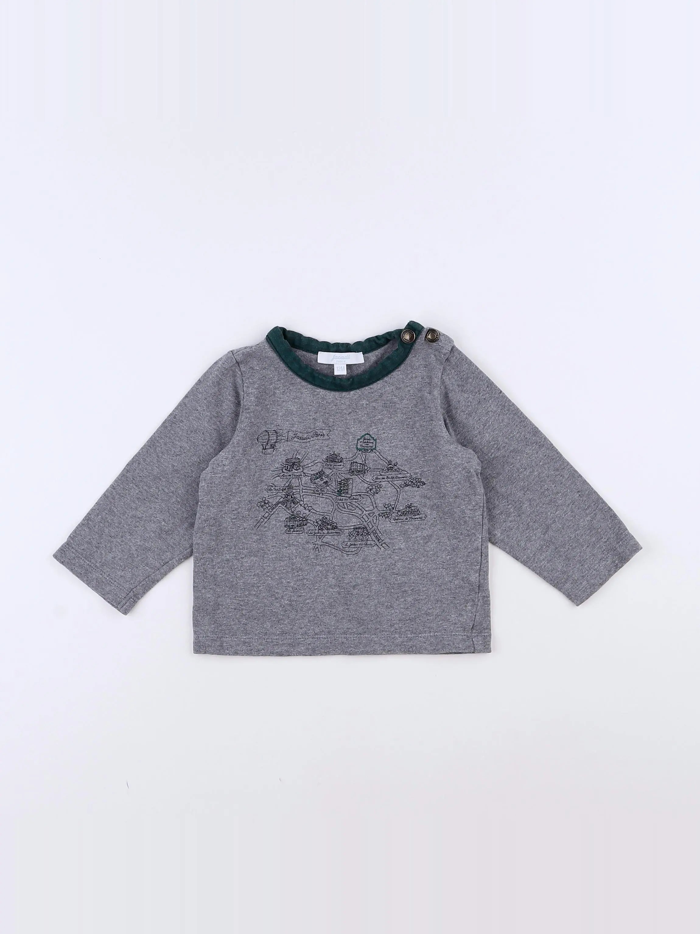 Jacadi - tee-shirt gris - 12 mois