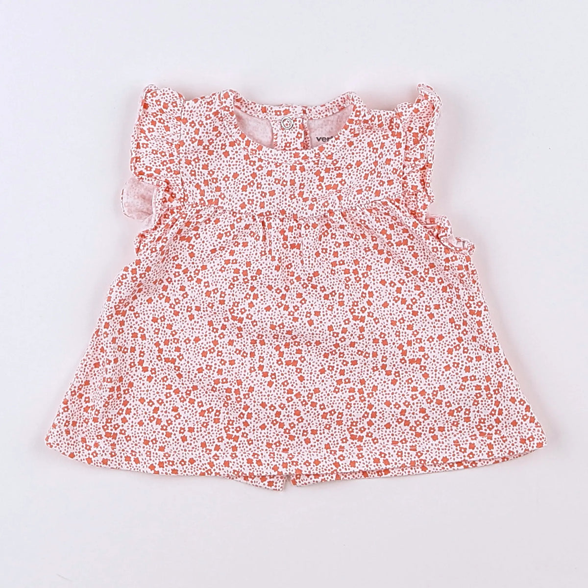 Vertbaudet - robe blanc, rose - 3 mois