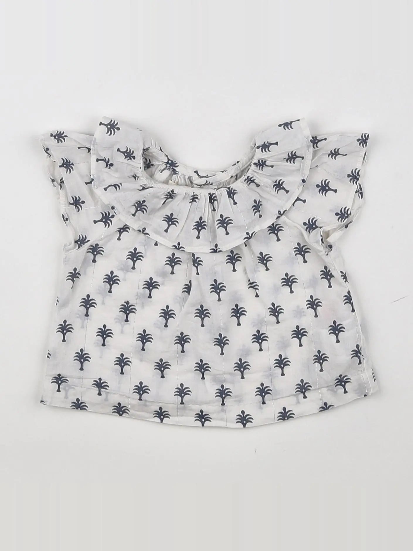 Gocco - blouse blanc, bleu - 6/9 mois