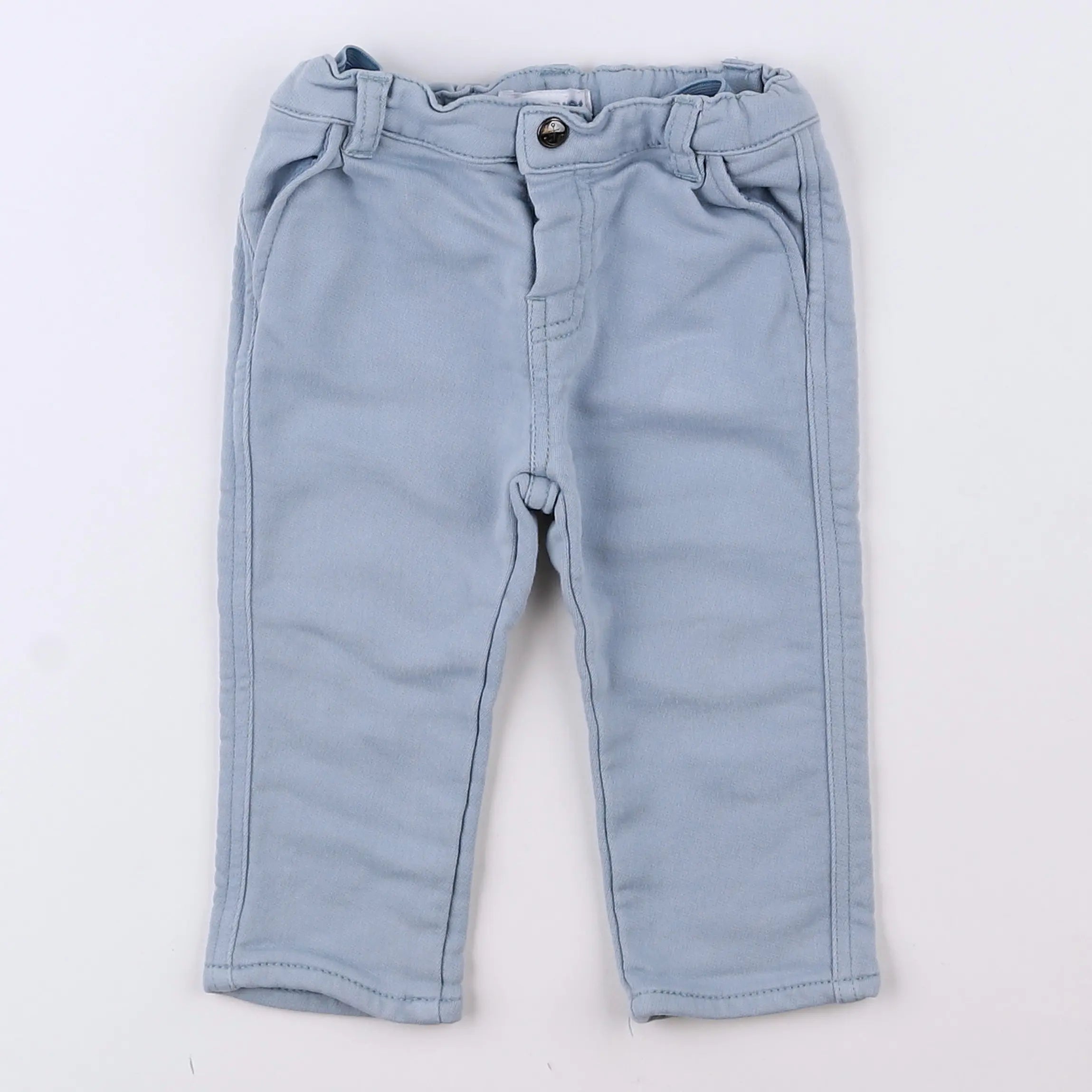 Vertbaudet - pantalon bleu - 12 mois