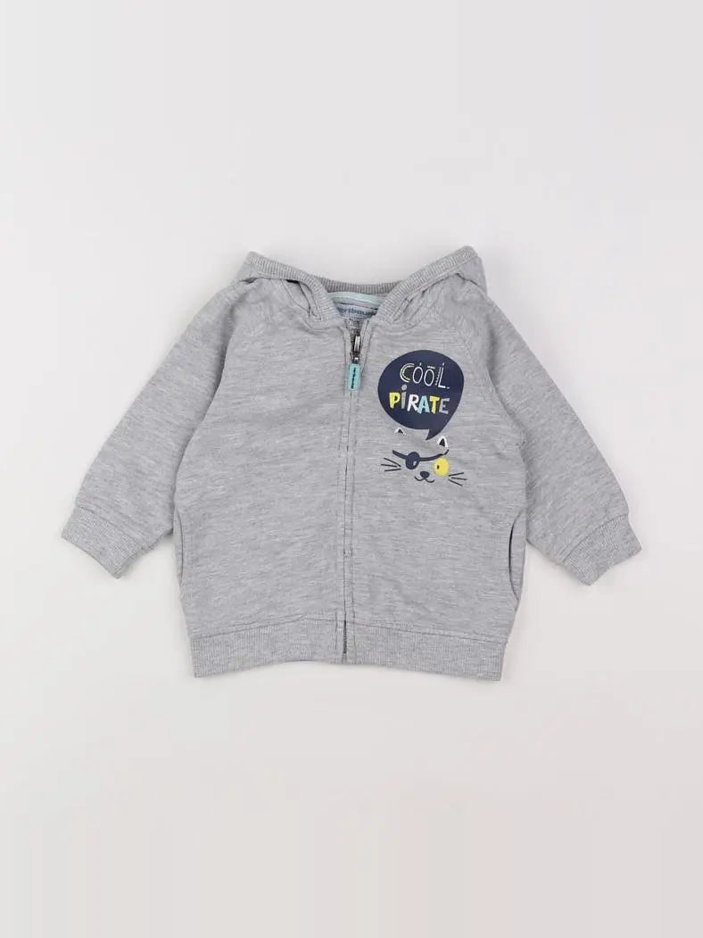 Vertbaudet - sweat gris - 9 mois