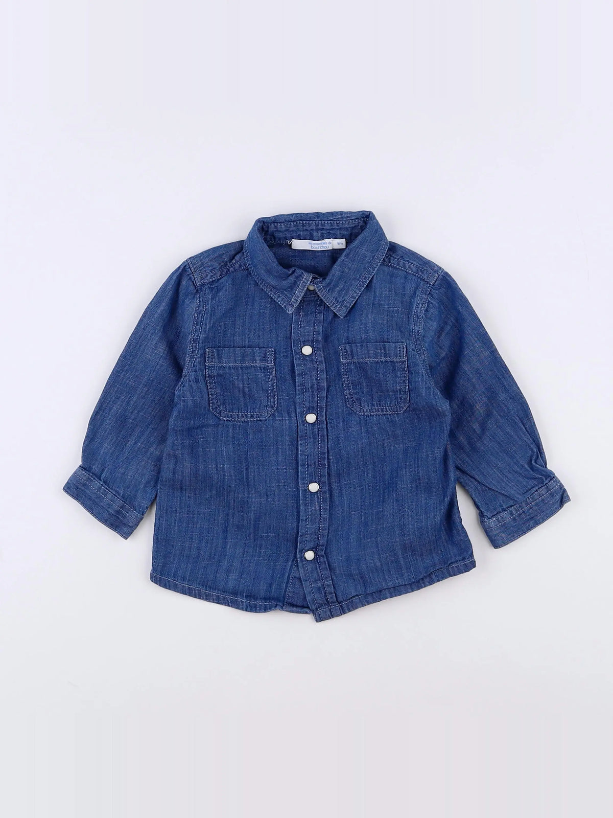 Boutchou - chemise bleu - 9 mois