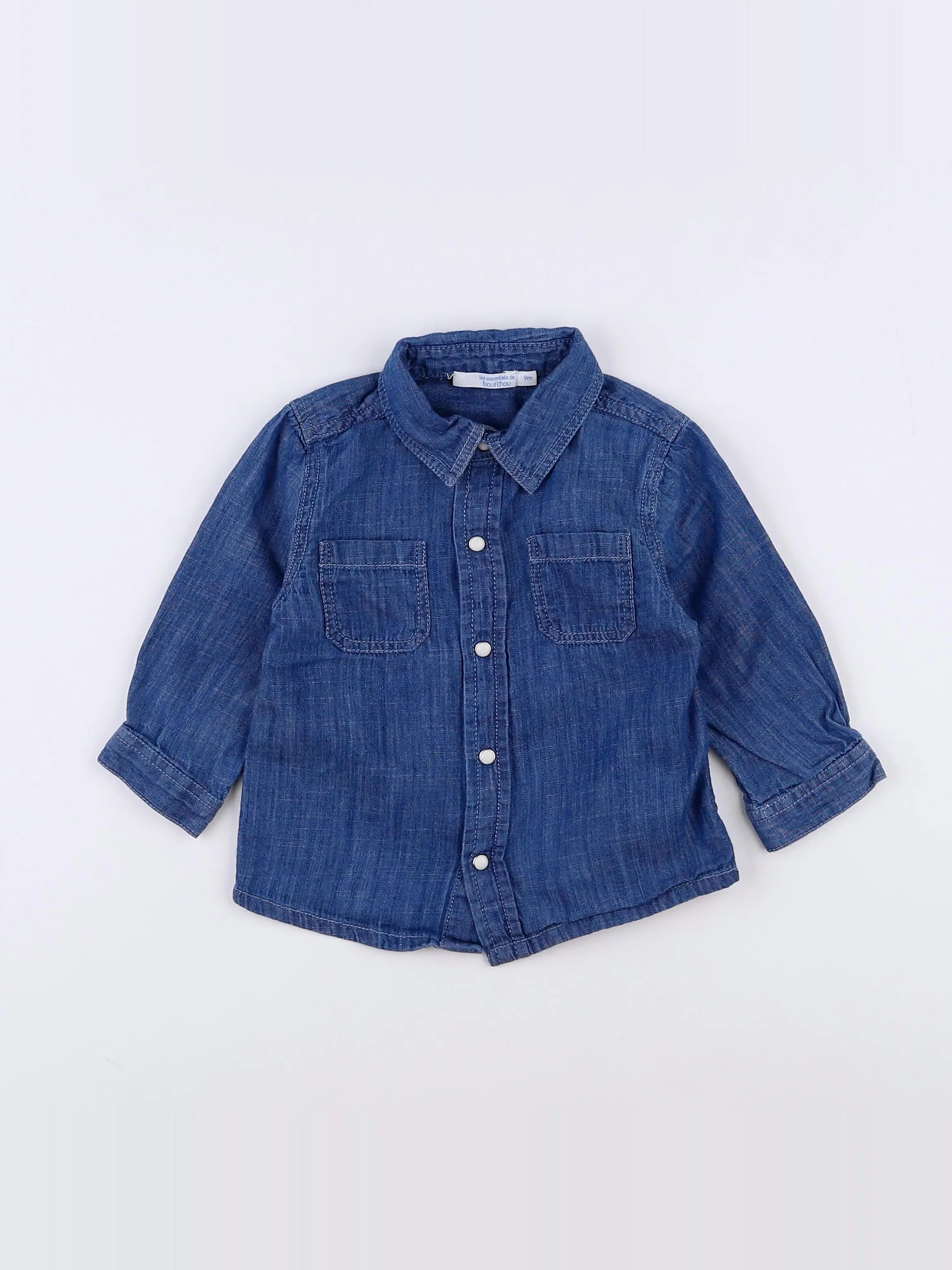 Boutchou - chemise bleu - 9 mois