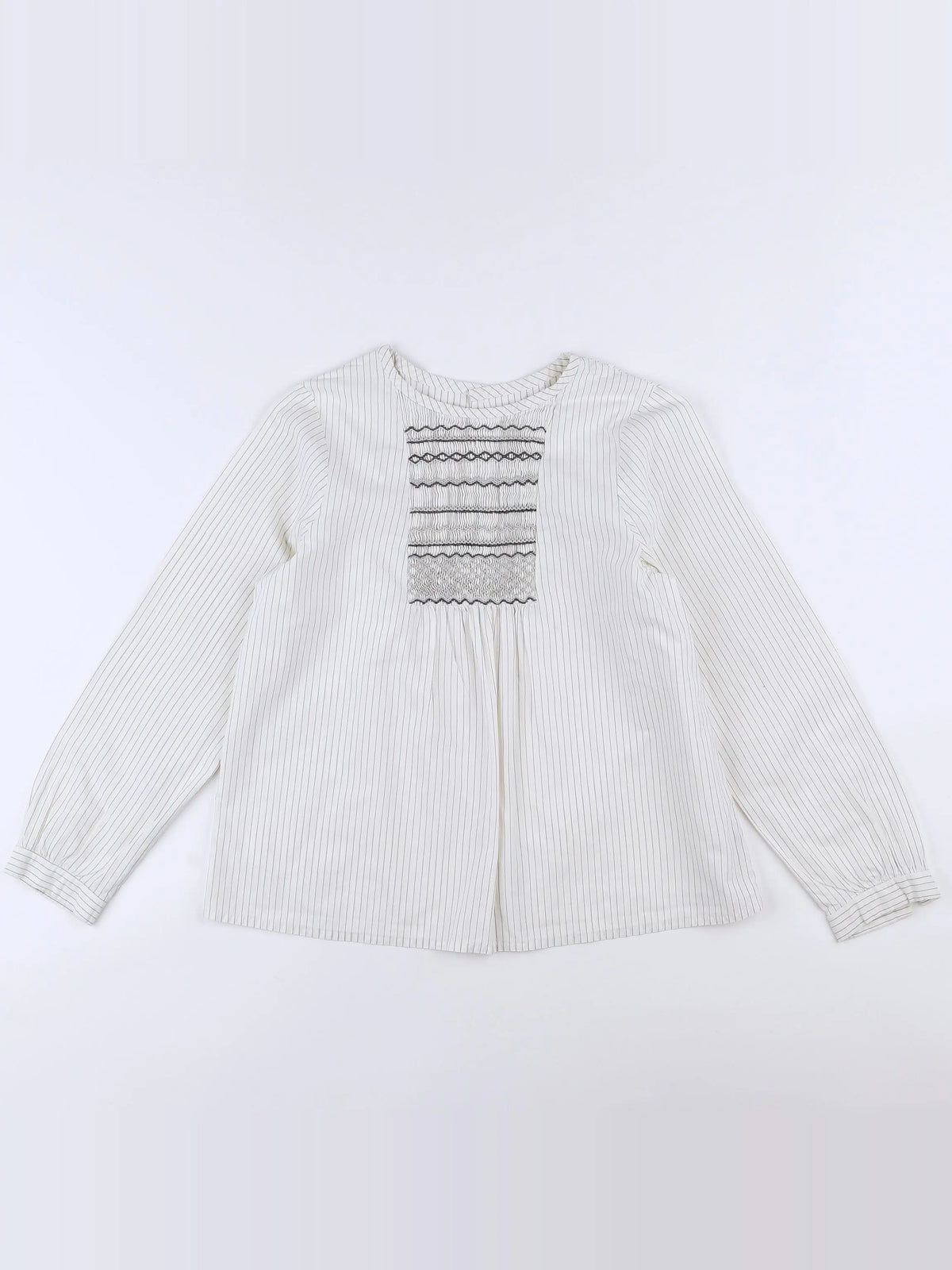 Bonpoint - blouse beige, gris - 10 ans