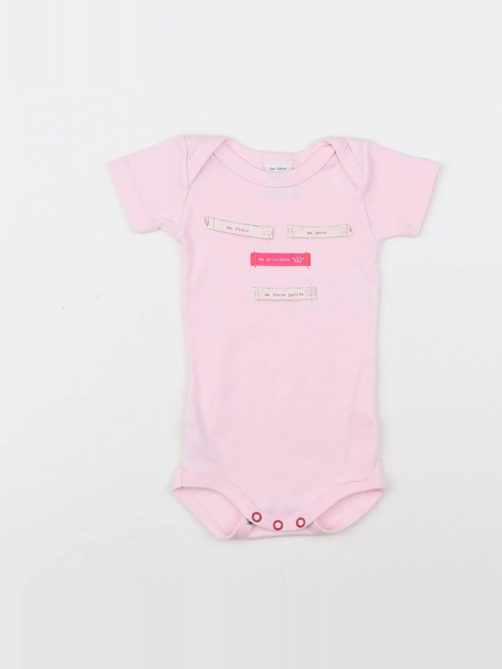 Petit Bateau - body rose - 3 mois