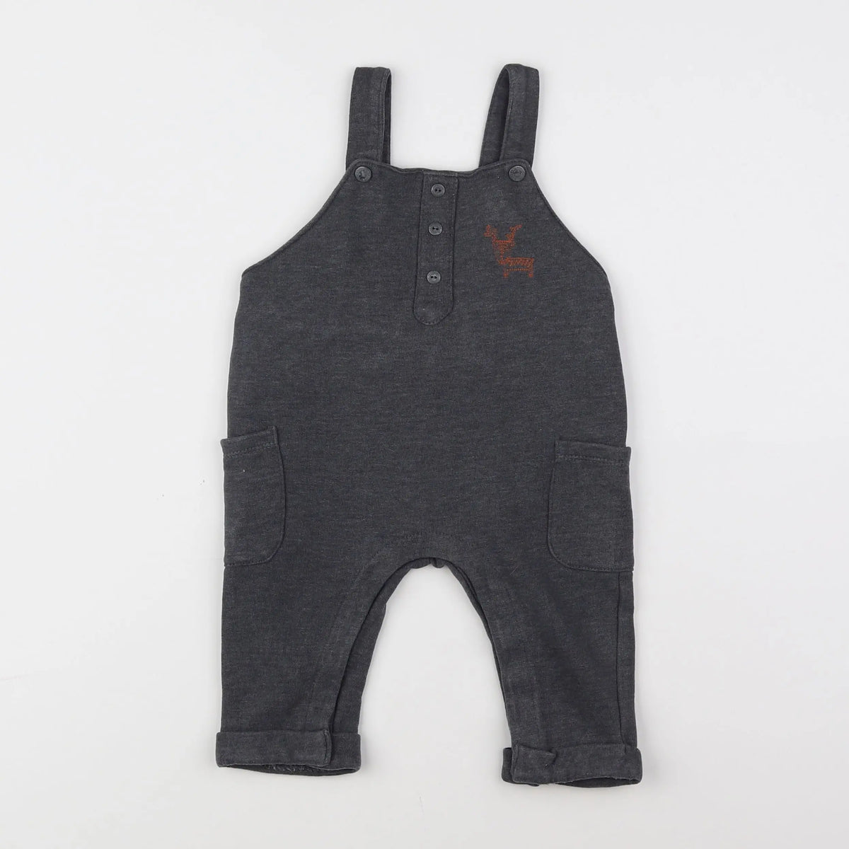 Vertbaudet - salopette gris - 12 mois