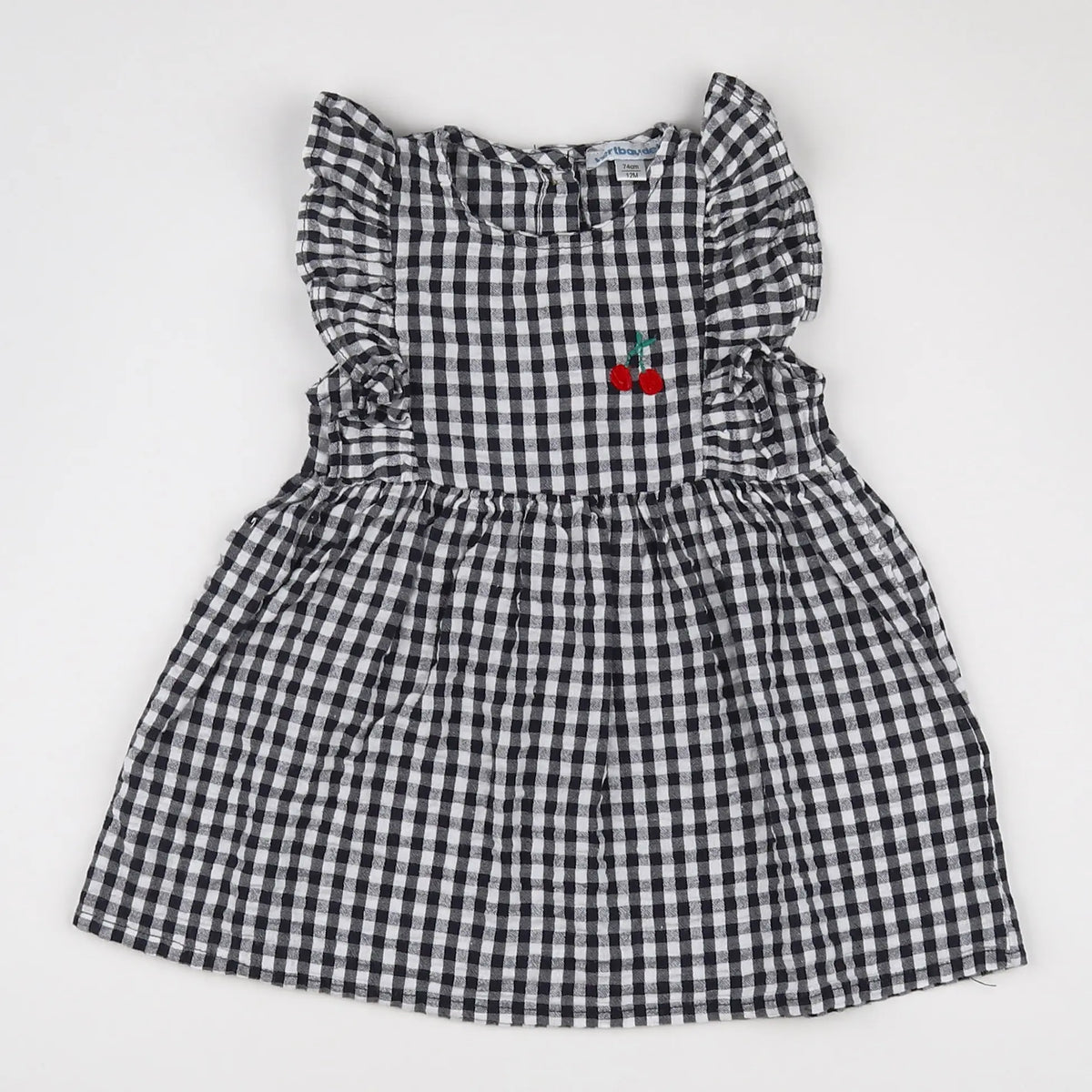 Vertbaudet - robe blanc, noir - 12 mois