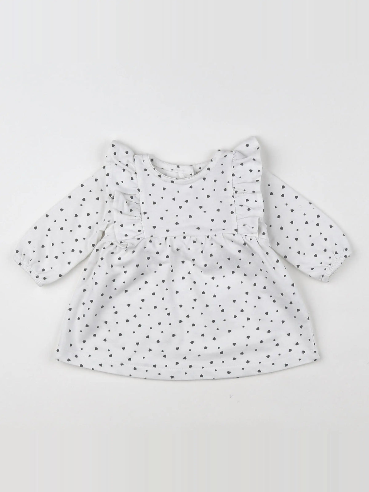 Vertbaudet - robe blanc, gris - 3 mois
